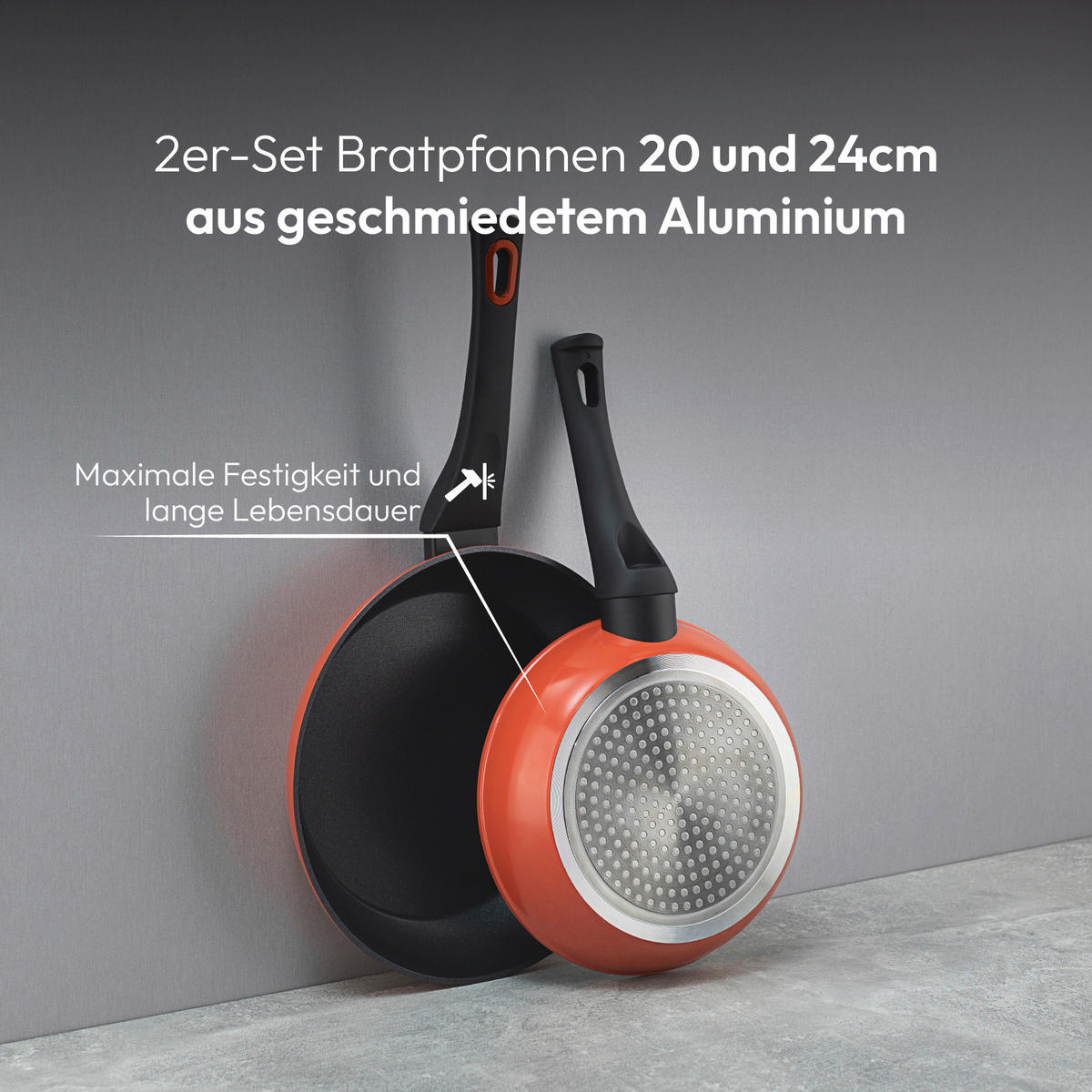 BERGNER Pfannenset CLASSIQUE rot Stahl CLASSIQUE - rot - BERGNER