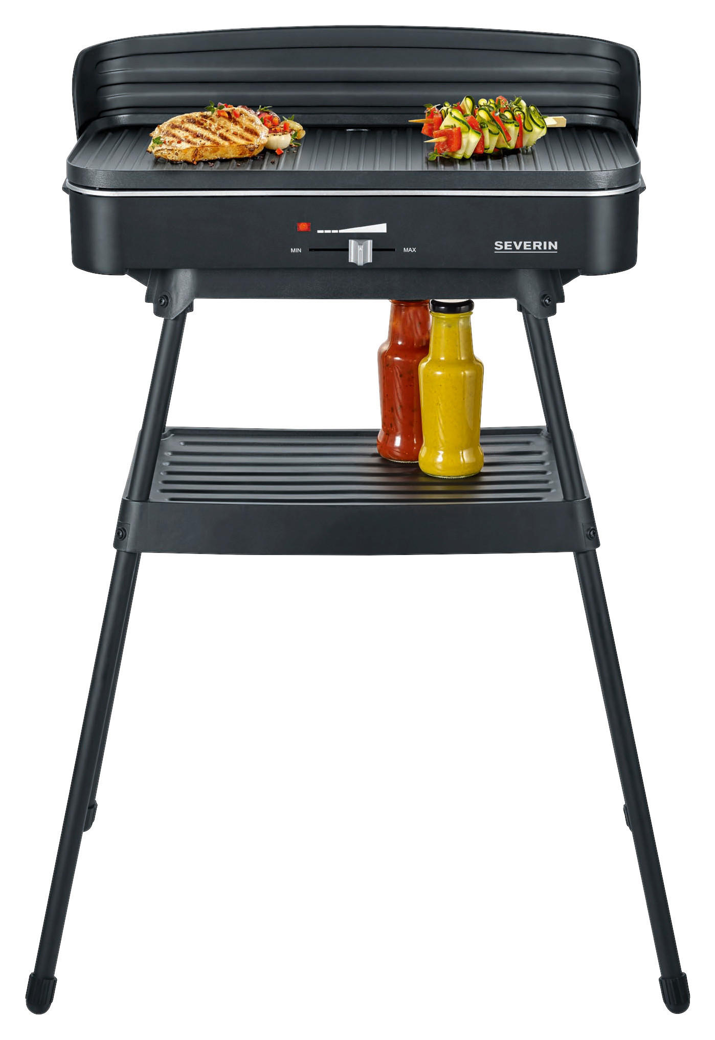 SEVERIN Barbeque-Grill PG8533 schwarz Kunststoff Metall B/H/T: ca. 52x11x28 cm Barbecue-Standgrill - schwarz (52,00/11,00/28,00cm)