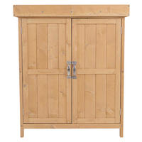Outsunny Gartenschrank Gartenschrank_mit_2_Fächer - natur (74,00/43,00/88,00cm) - Outsunny