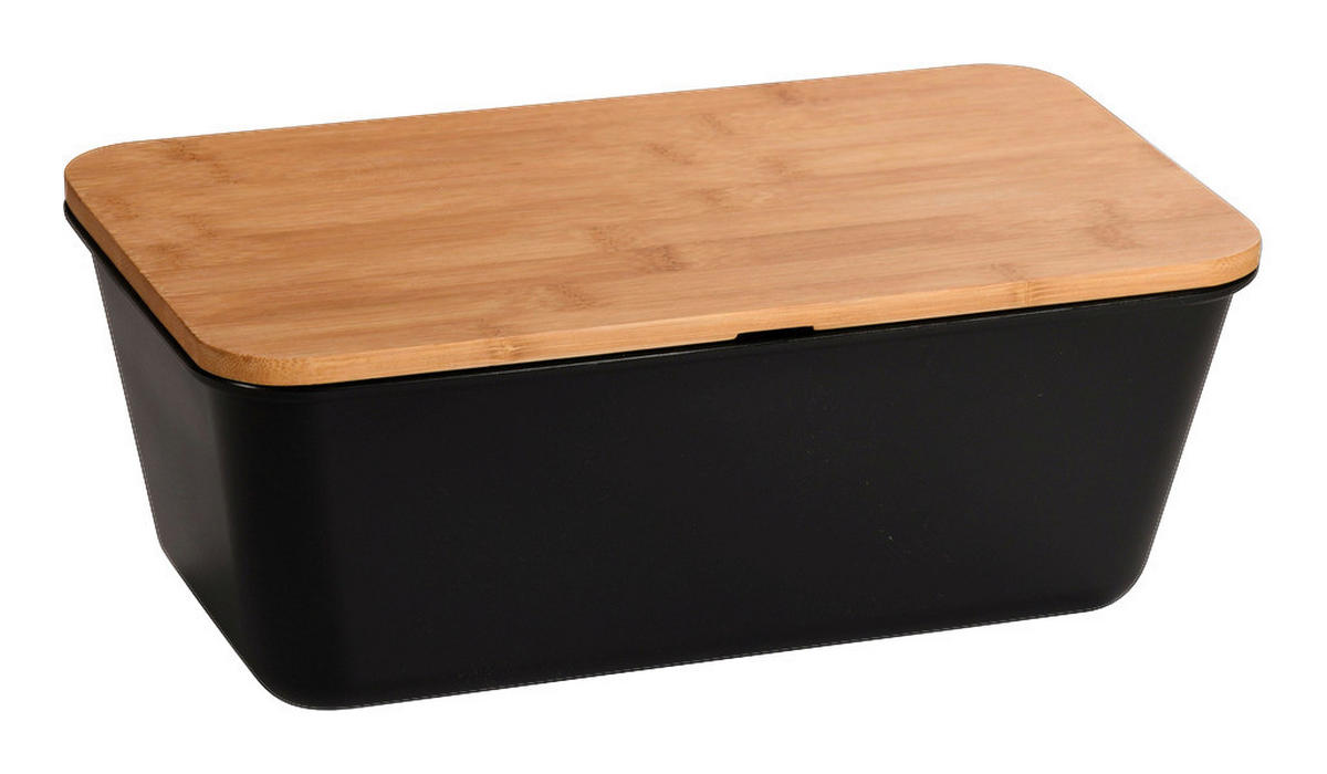 Kesper Brotbox mit Schneidebrett schwarz Bambus Brotbox_m.Schneidbrett - natur/schwarz - Kesper
