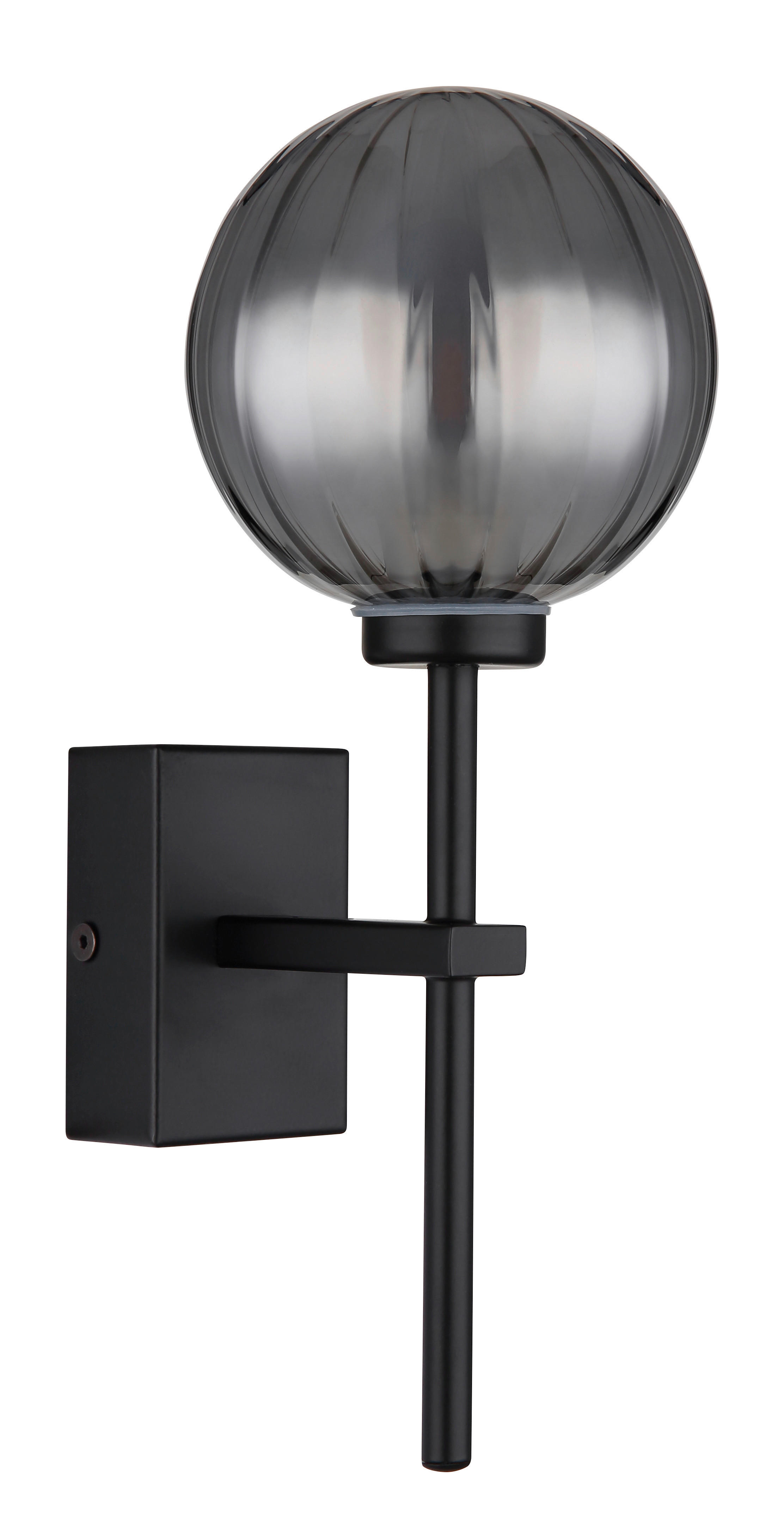 GLOBO LED-Wandleuchte schwarz Rauch Glas Metall B/H: ca. 10x26 cm 1 Brennstellen ANDER - schwarz/Rauch (10,00/26,00cm) - GLOBO