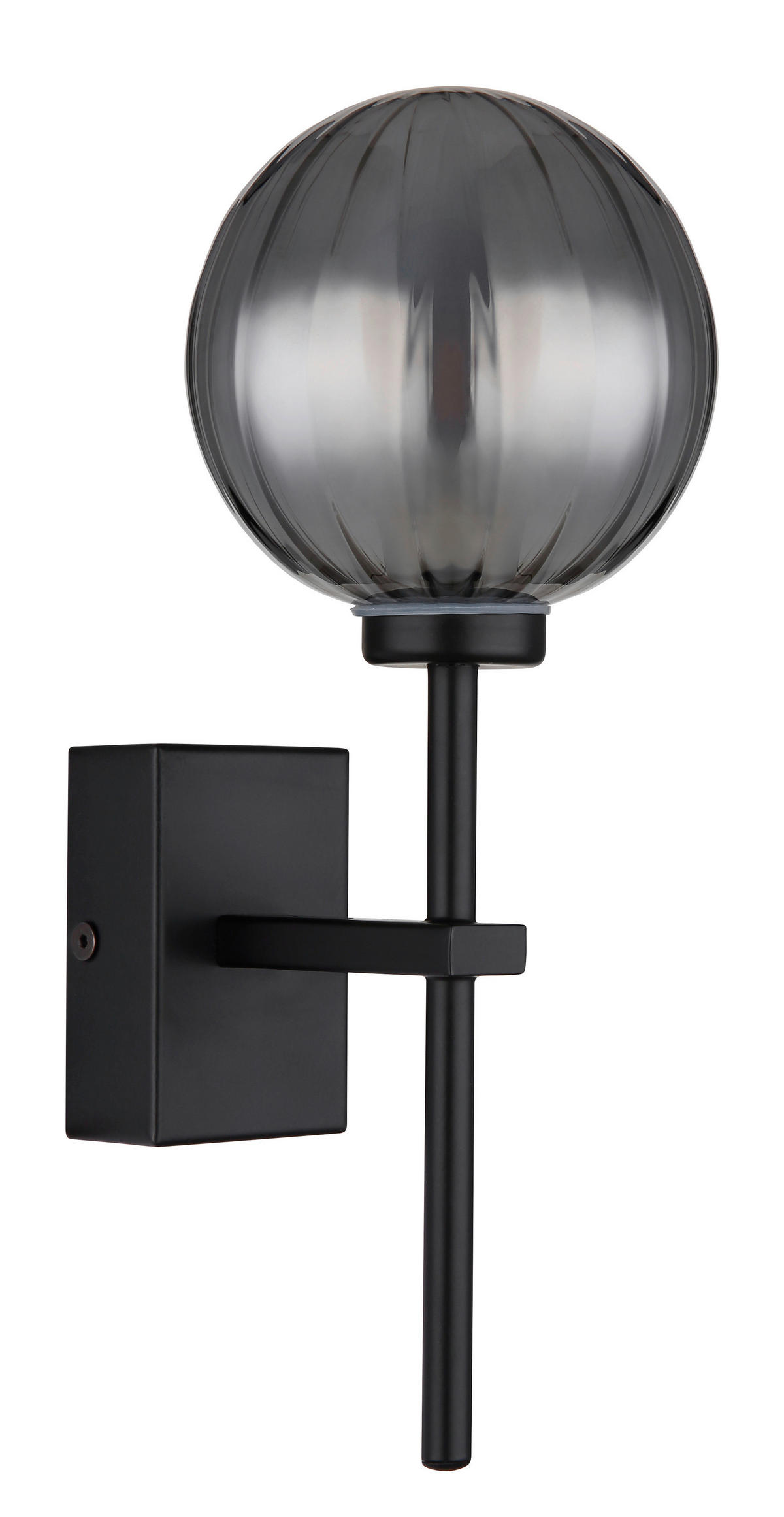 GLOBO LED-Wandleuchte schwarz Rauch Glas Metall B/H: ca. 10x26 cm 1 Brennstellen ANDER - schwarz/Rauch (10,00/26,00cm) - GLOBO