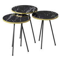 Beistelltisch 3er-Set. 21776160 schwarz Marmoroptik B/H/T: ca. 38x53,5x38 cm 3er-Set. 21776160 - schwarz/Marmoroptik (38,00/53,50/38,00cm) - moebel17