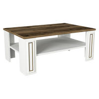 Couchtisch Sansa weiß walnuss Nachbildung B/H/T: ca. 90x38x60 cm Sansa - weiß/walnuss (90,00/38,00/60,00cm) - moebel17