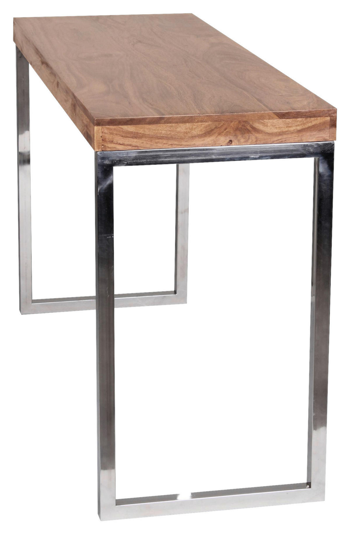 Konsolentisch natur Chrom Akazie Chrom B/H/T: ca. 120x76x45 cm Konsolentisch - natur/Chrom (120,00/76,00/45,00cm) - Wohnling
