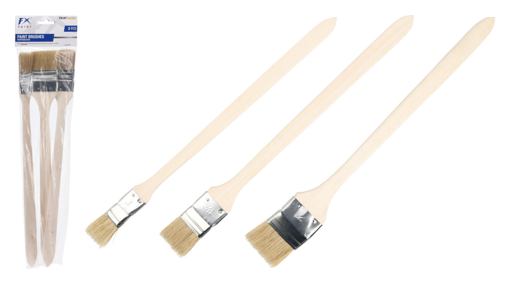 Pinsel-Set Holz Pinselset_3tlg. - blau/schwarz