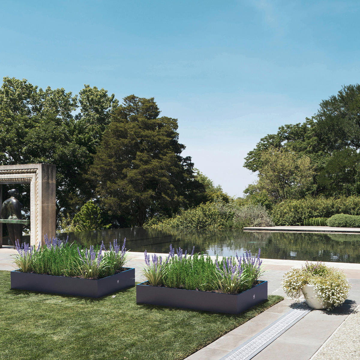Herstera Garden Pflanzkasten anthrazit Metall B/H/L: ca. 25x100x150 cm Pflanzkasten - anthrazit (150,00/25,00/100,00cm) - Herstera Garden