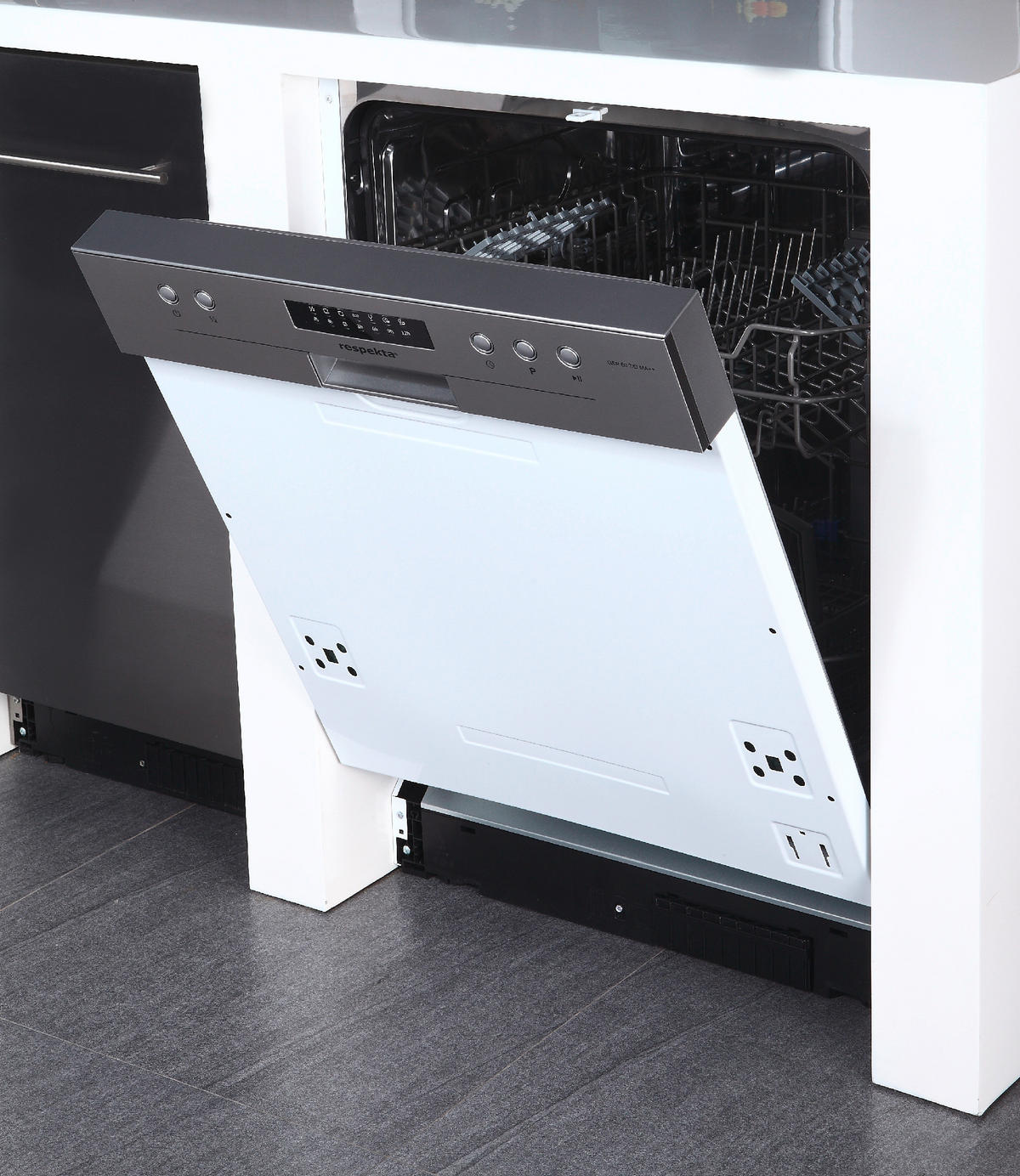 Respekta Winkelküche Economy schwarz matt B/H/T: ca. 310x200x172 cm Economy - Eiche/schwarz (310,00/200,00/172,00cm) - Respekta