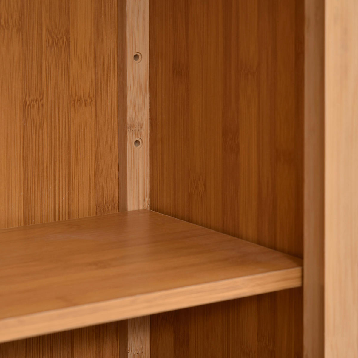 Badezimmerschrank natur Bambus B/H/L: ca. 26x92x50 cm Badezimmerschrank - natur (50,00/26,00/92,00cm) - HOMCOM