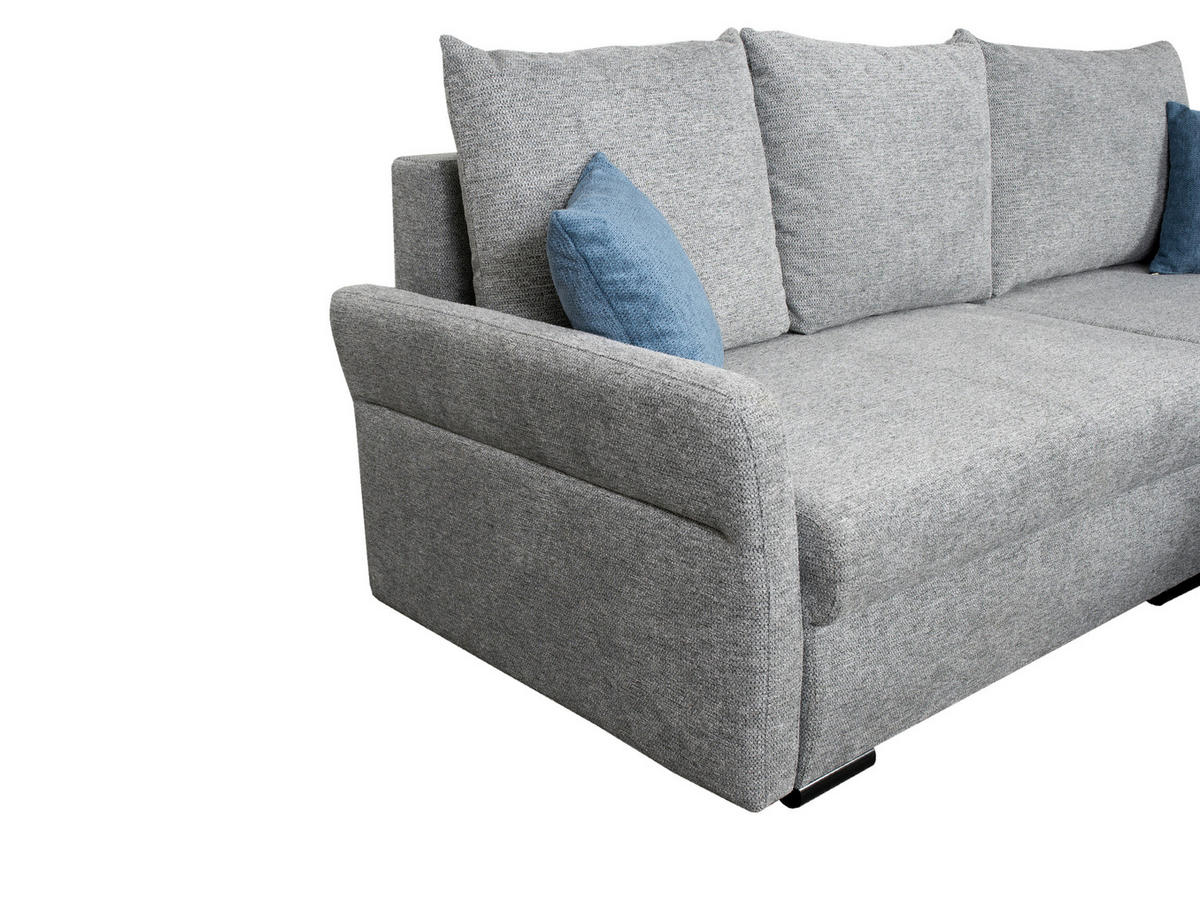 Ecksofa Marseille II grau Webstoff B/H/T: ca. 218x90x168 cm Marseille II - schwarz/grau (218,00/90,00/168,00cm)