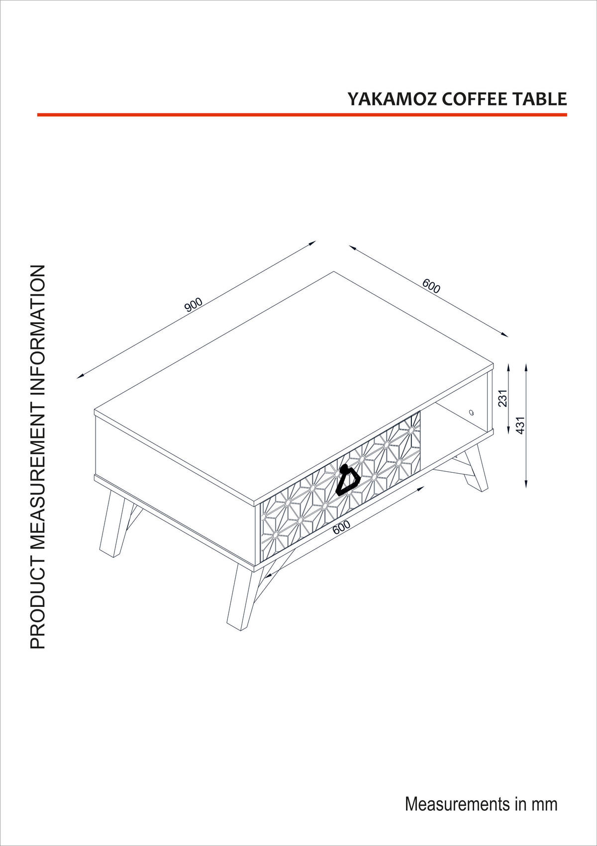 Couchtisch Yakamoz walnuss Nachbildung B/H/T: ca. 90x43,5x60 cm Yakamoz - walnuss (90,00/43,50/60,00cm) - moebel17