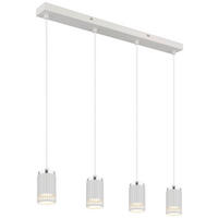 GLOBO Pendelleuchte weiß Aluminium Metall B/H/T/L: ca. 6x115,5x60x60 cm GU10 4 Brennstellen Korben - weiß (60,00/6,00/115,50cm) - GLOBO