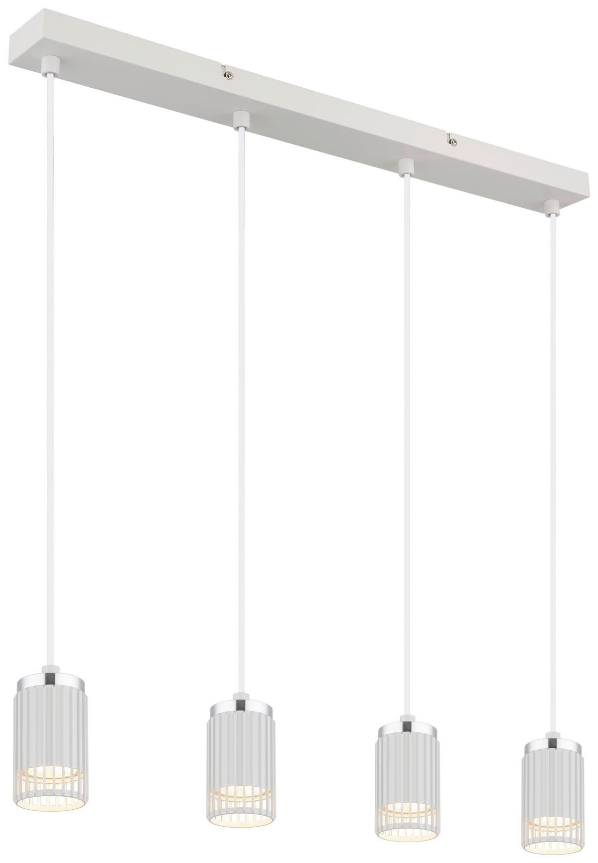 GLOBO Pendelleuchte weiß Aluminium Metall B/H/T/L: ca. 6x115,5x60x60 cm GU10 4 Brennstellen Korben - weiß (60,00/6,00/115,50cm) - GLOBO