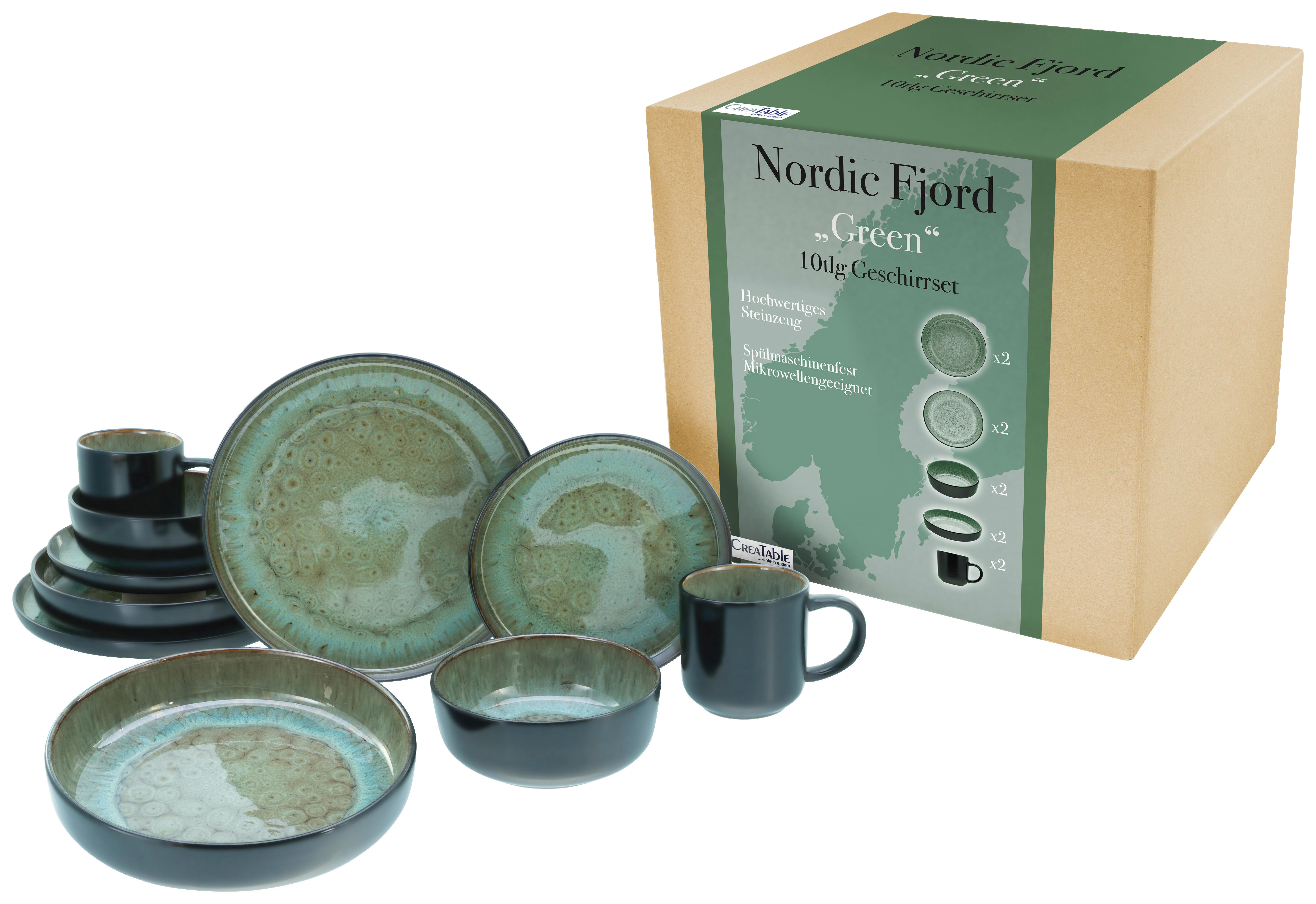 CreaTable Kombiservice Nordic Fjord Nordic Fjord - grün - CreaTable