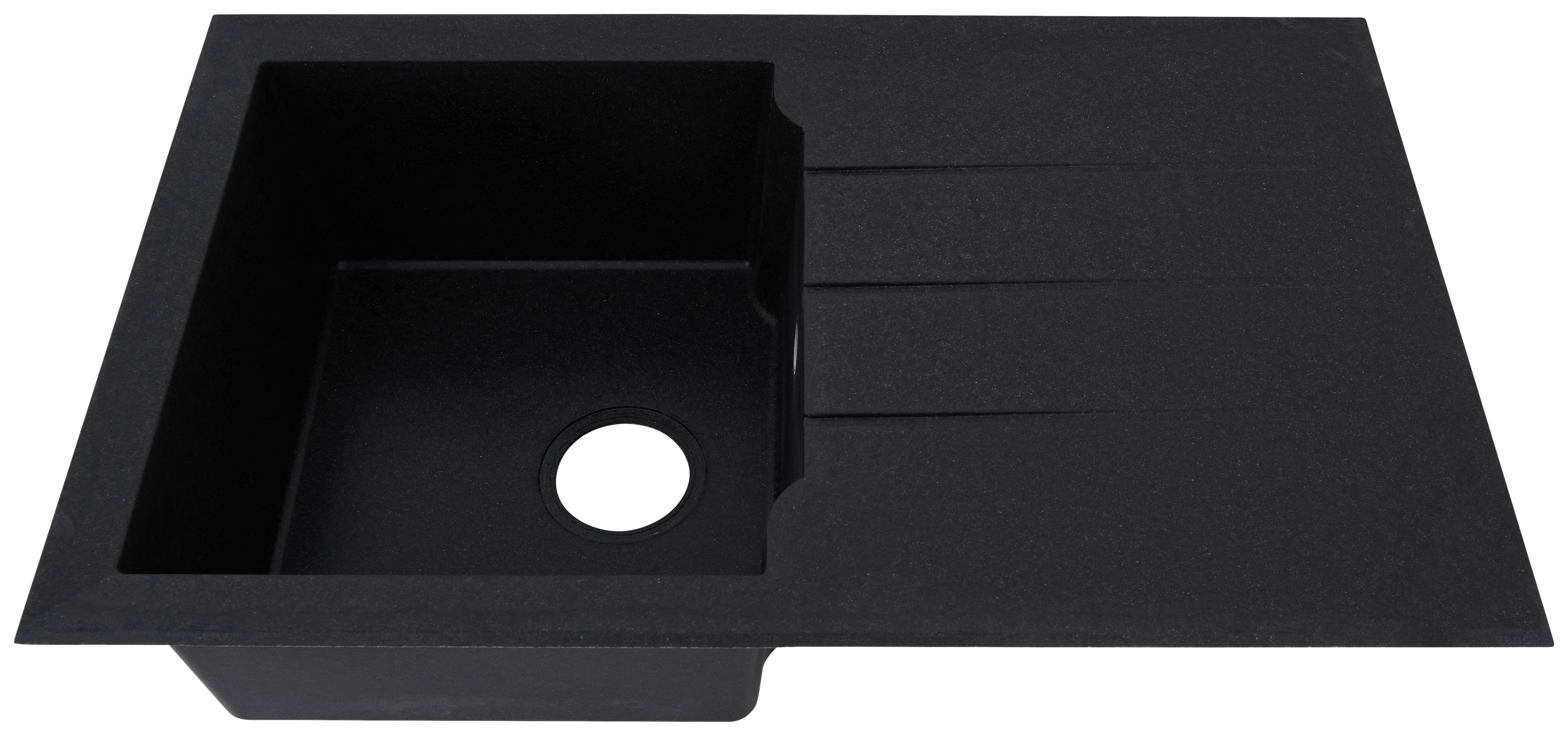 Thumbnail - Respekta Einbauspüle Alineo 81x50 S schwarz Quarzolite B/H/T: ca. 81x21x50 cm