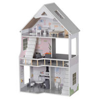 AIYAPLAY Puppenhaus grau Kiefer B/H/L: ca. 29,1x85,3x53,5 cm Puppenhaus - grau (53,50/29,10/85,30cm) - AIYAPLAY