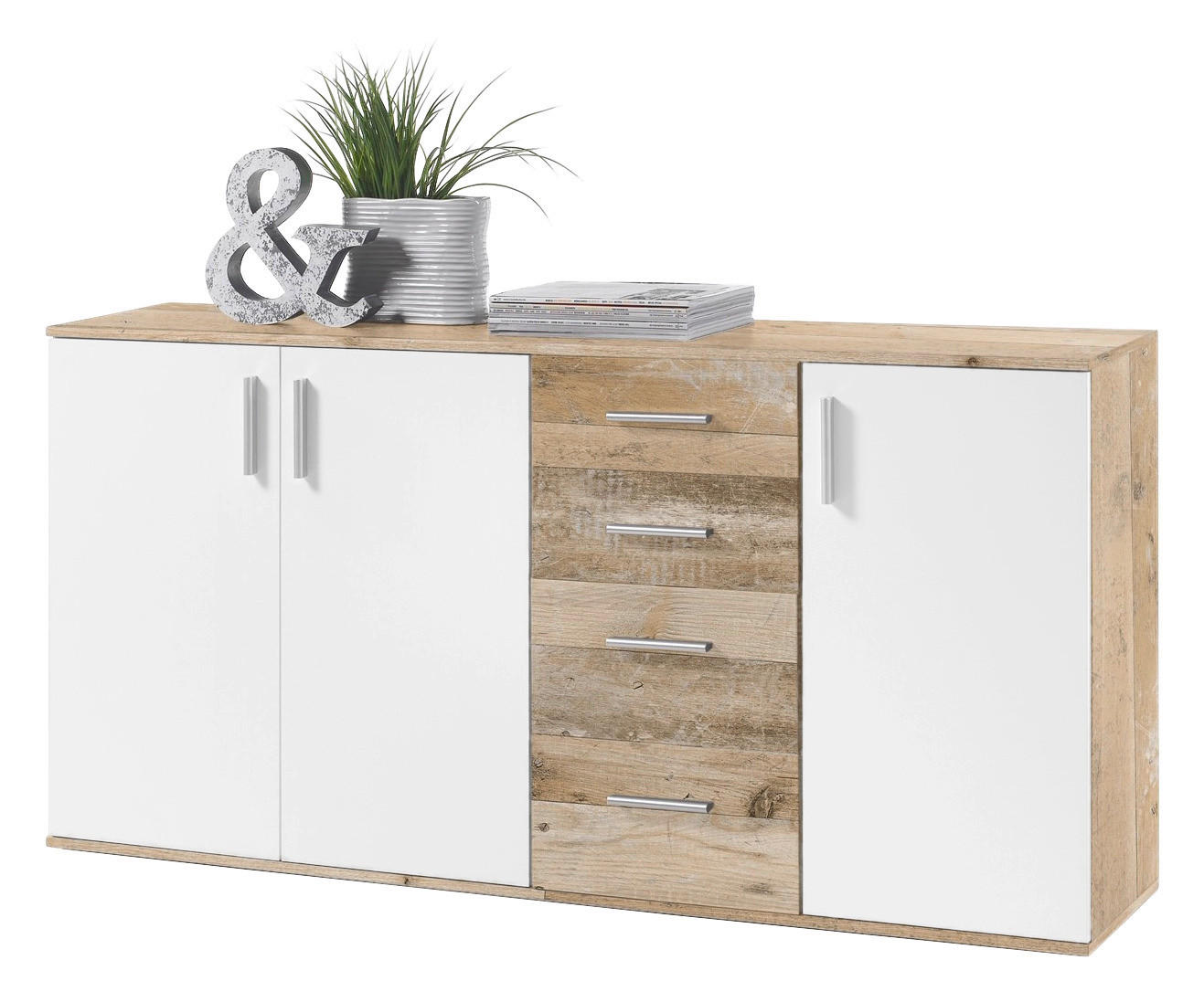 Kommode Bobby 3 B/H/T: ca. 160x82x35 cm Bobby 3 - weiß (160,00/82,00/35,00cm)