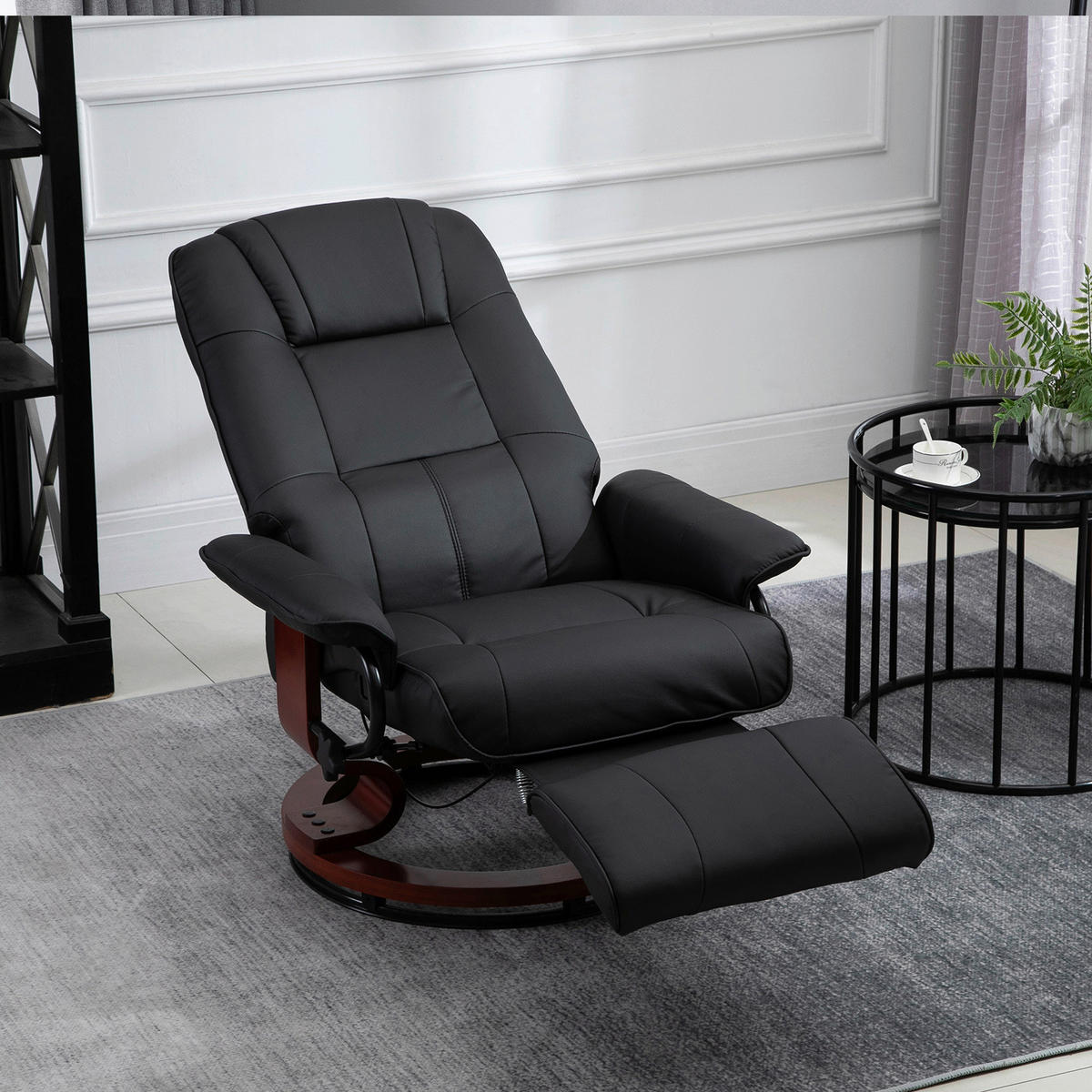 Sessel 833-621 schwarz B/H/T: ca. 78x100x87 cm 833-621 - schwarz (78,00/100,00/87,00cm) - HOMCOM