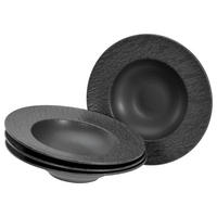 CreaTable Pastateller-Set Schiefer schwarz Steinzeug H/D: ca. 6x27 cm Schiefer - schwarz (27,00/6,00cm) - CreaTable