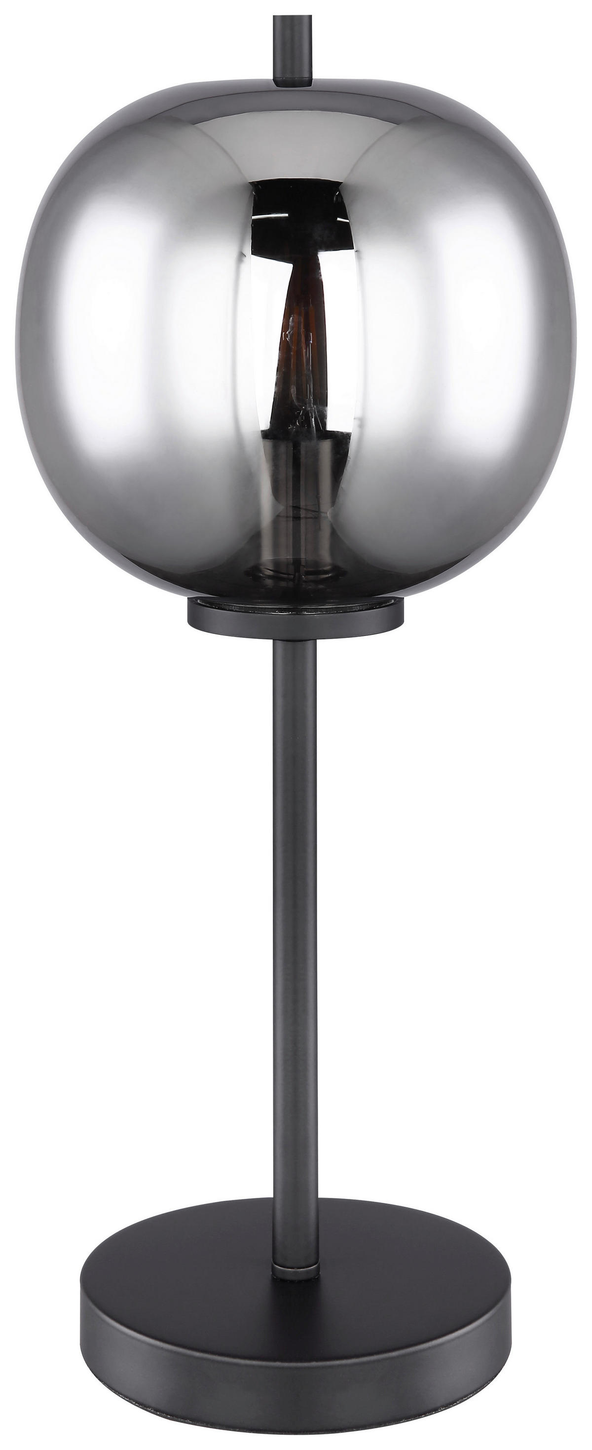 GLOBO Tischleuchte Blacky 15345T schwarz Glas Metall H/D: ca. 45x18,5 cm E27 1 Brennstellen Blacky - schwarz (18,50/45,00cm) - GLOBO