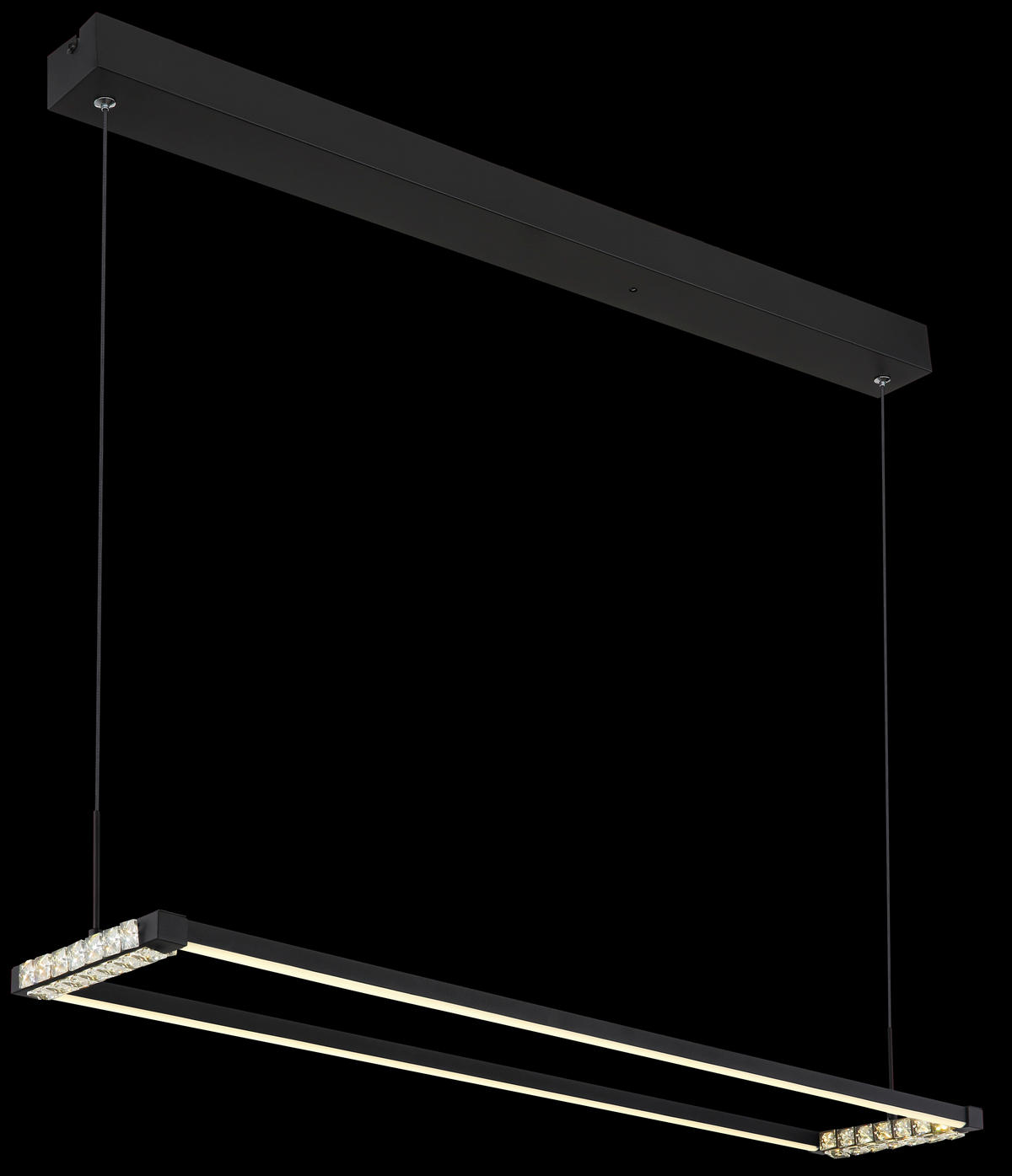 GLOBO LED-Pendelleuchte MARIELLA 67164H klar mattschwarz Opal Metall Kunststoff B/H/L: ca. 102,5x150x20,6 cm 1.0 Brennstellen MARIELLA - klar/Opal (20,60/102,50/150,00cm) - GLOBO