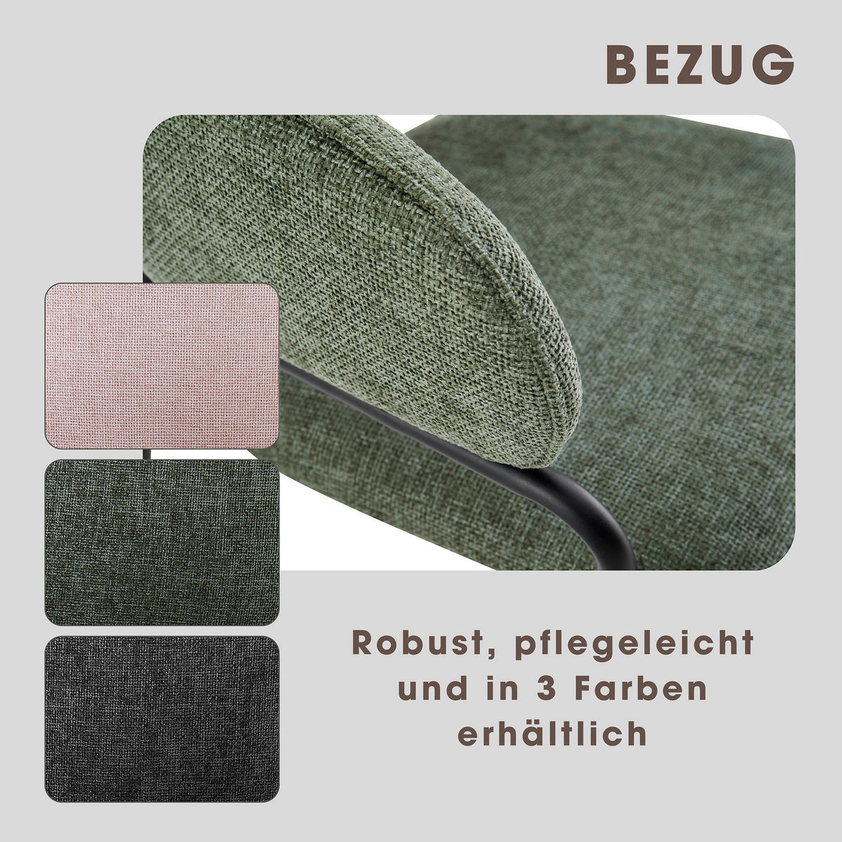 Stuhl CURVE schwarz grün Metall Stoff B/H/T: ca. 60x86x58 cm CURVE - schwarz/grün (60,00/86,00/58,00cm) - byLIVING