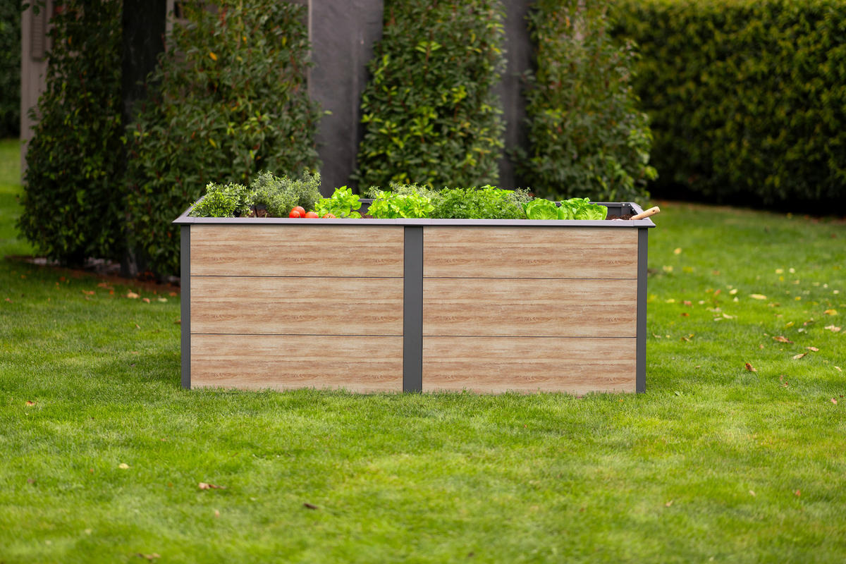 Westmann Hochbeet Primus-Multi XL anthrazit Metall B/H/T: ca. 200x77x100 cm Primus-Multi XL - natur/anthrazit (200,00/77,00/100,00cm) - Westmann