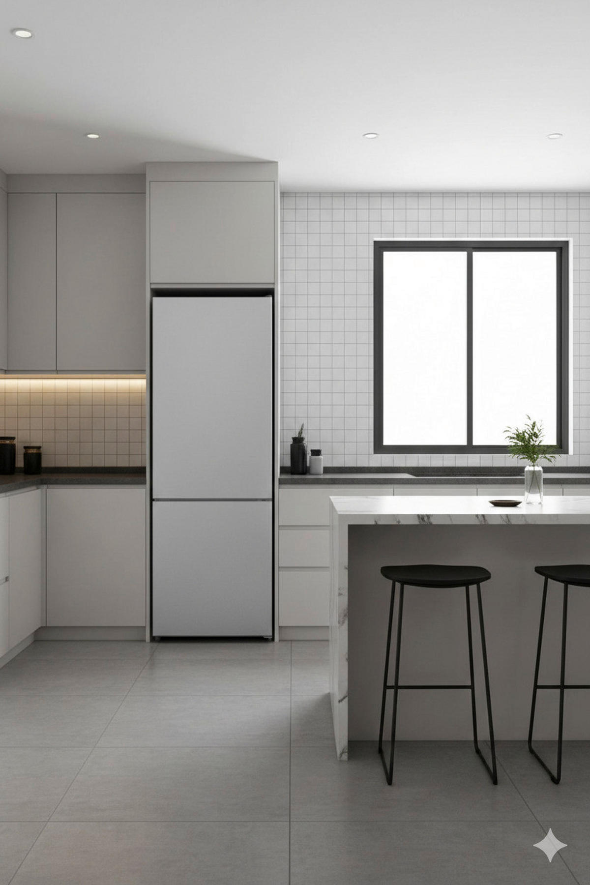 POCOline Kühl-/Gefrierkombination KGK144-205IX Inox B/H/T: ca. 54x144x55 cm Kühl-/Gefrierkombi KGK 144-205 IX - Inox (54,00/144,00/55,00cm) - POCOline