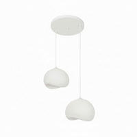 Opviq Pendelleuchte weiß Metall Polyester-Mischgewebe B/H/L: ca. 29x120x34 cm E27 2 Brennstellen Yontu - 15852 - A - weiß (34,00/29,00/120,00cm) - Opviq