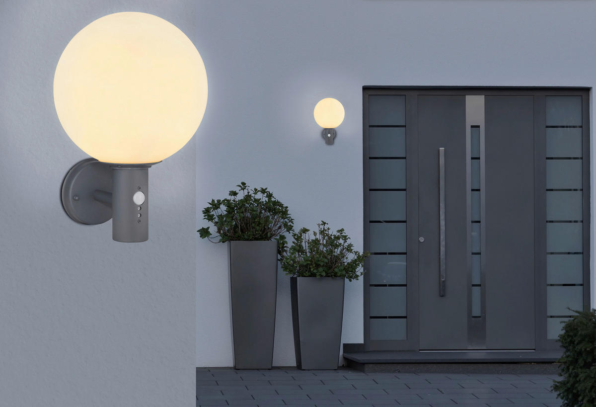 LED-Außenleuchte anthrazit weiß B/H/D: ca. 25x37x25 cm OSSY - weiß/anthrazit (25,00/37,00cm) - GLOBO
