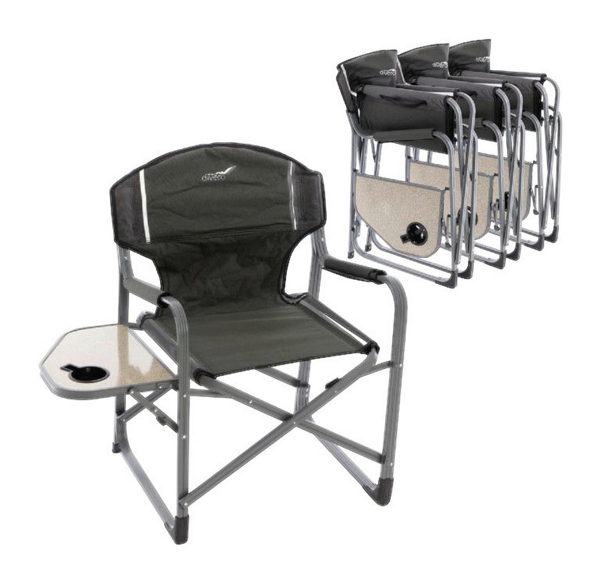 VCM Campingstuhl 4er Set grün Aluminium B/H/T: ca. 51x87x59 cm 4er Set - grün (51,00/87,00/59,00cm) - VCM