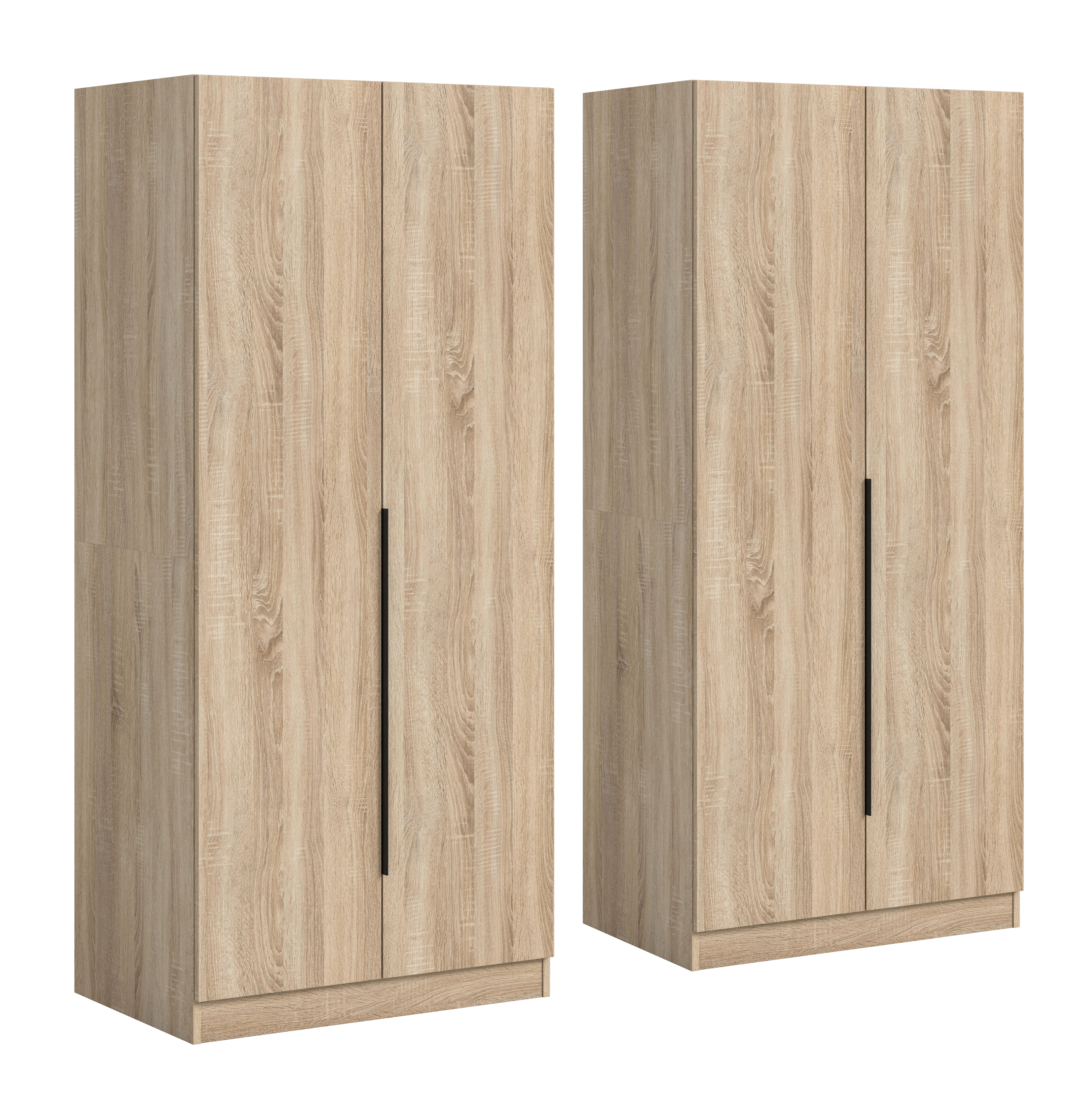 Kleiderschrank KOPENHAGEN Eiche Sonoma Nachbildung B/H/T: ca. 160x181x52 cm KOPENHAGEN - Eiche (160,00/181,00/52,00cm) - xonox.home