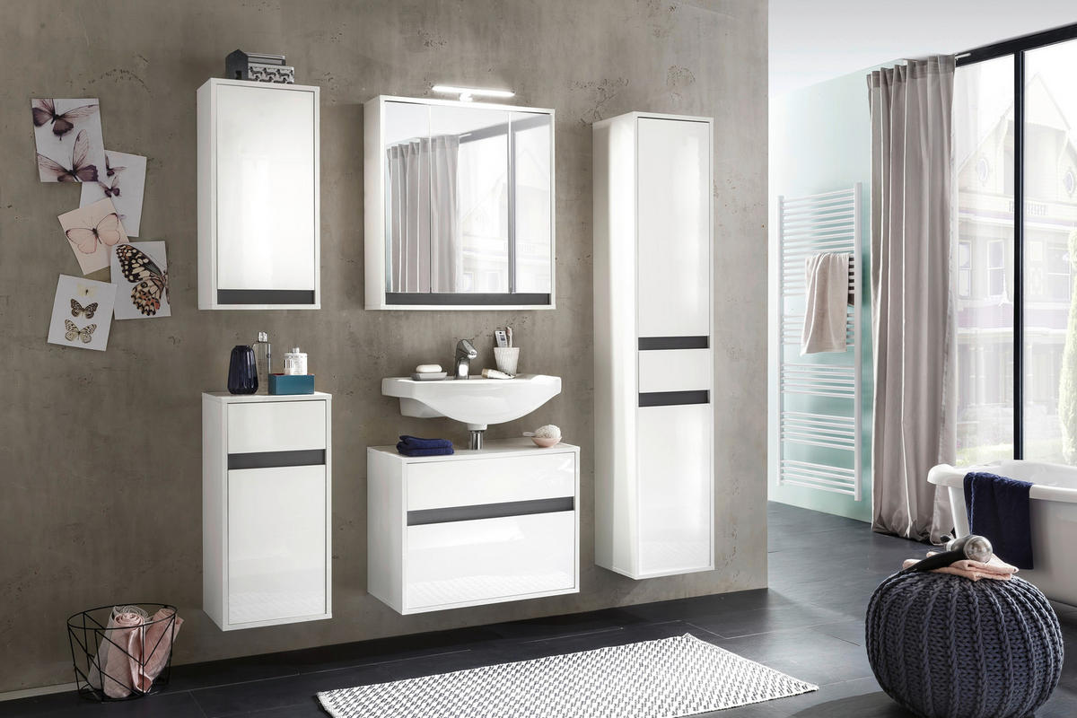 Stauraumelement Sol weiß weiß Hochglanz B/H/T: ca. 35x73x31 cm Sol - weiß (35,00/73,00/31,00cm) - Trendteam