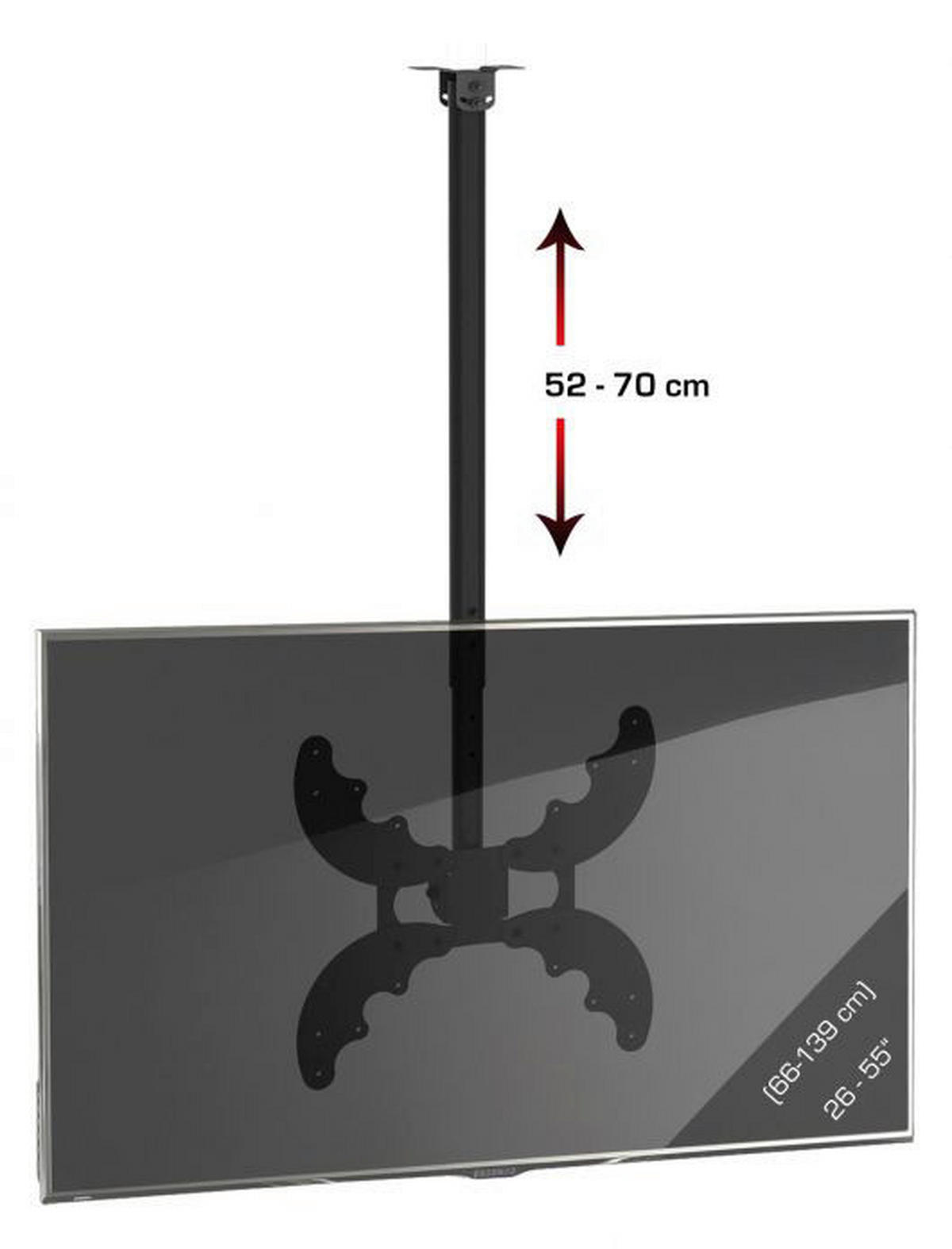 VCM Deckenhalterung Deckenhalterung schwarz Deckenhalterung B-DX 400 - schwarz (70,00cm) - VCM