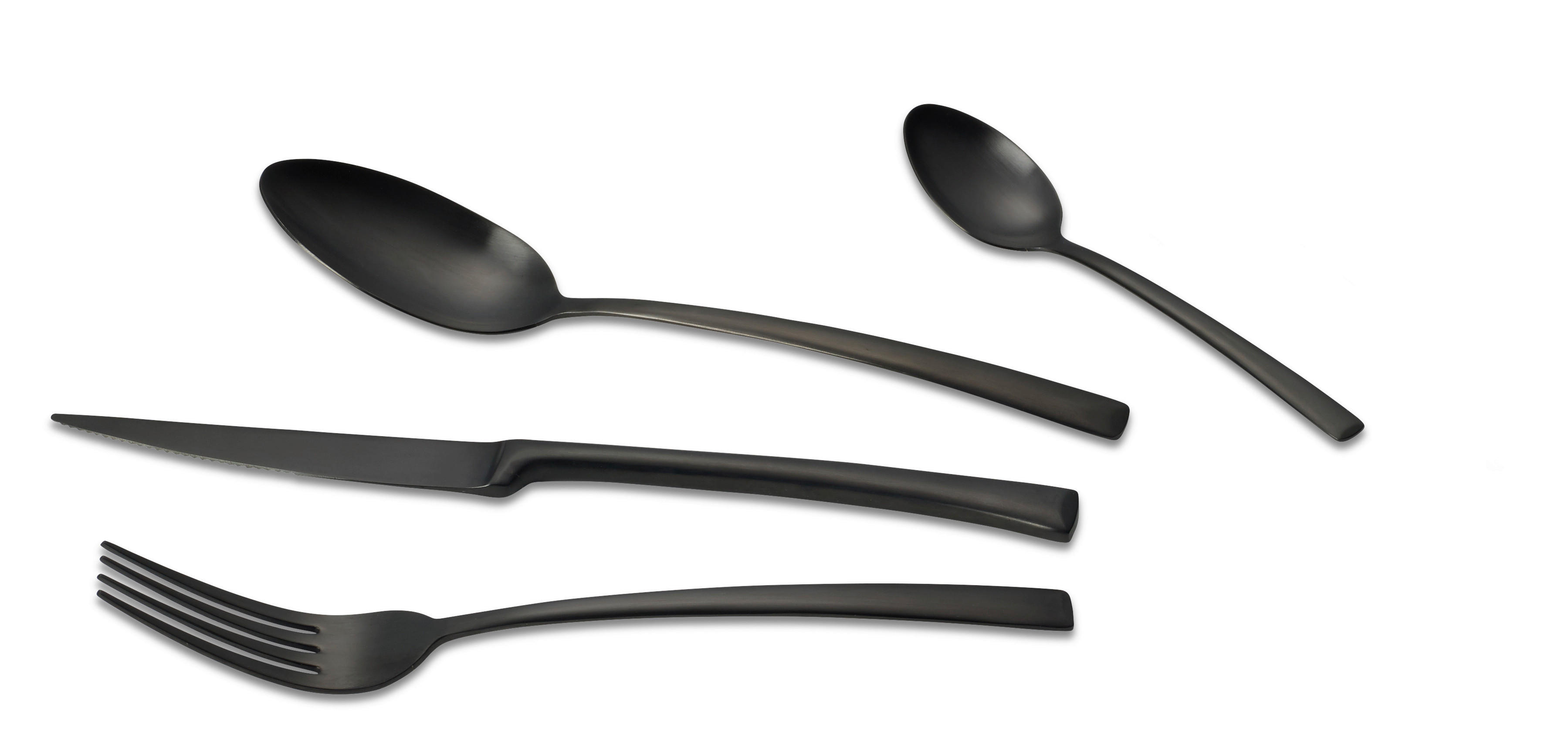 ECHTWERK Besteckset Avelino schwarz Edelstahl 16 tlg. Avelino - schwarz (25,00/14,50/7,00cm) - ECHTWERK