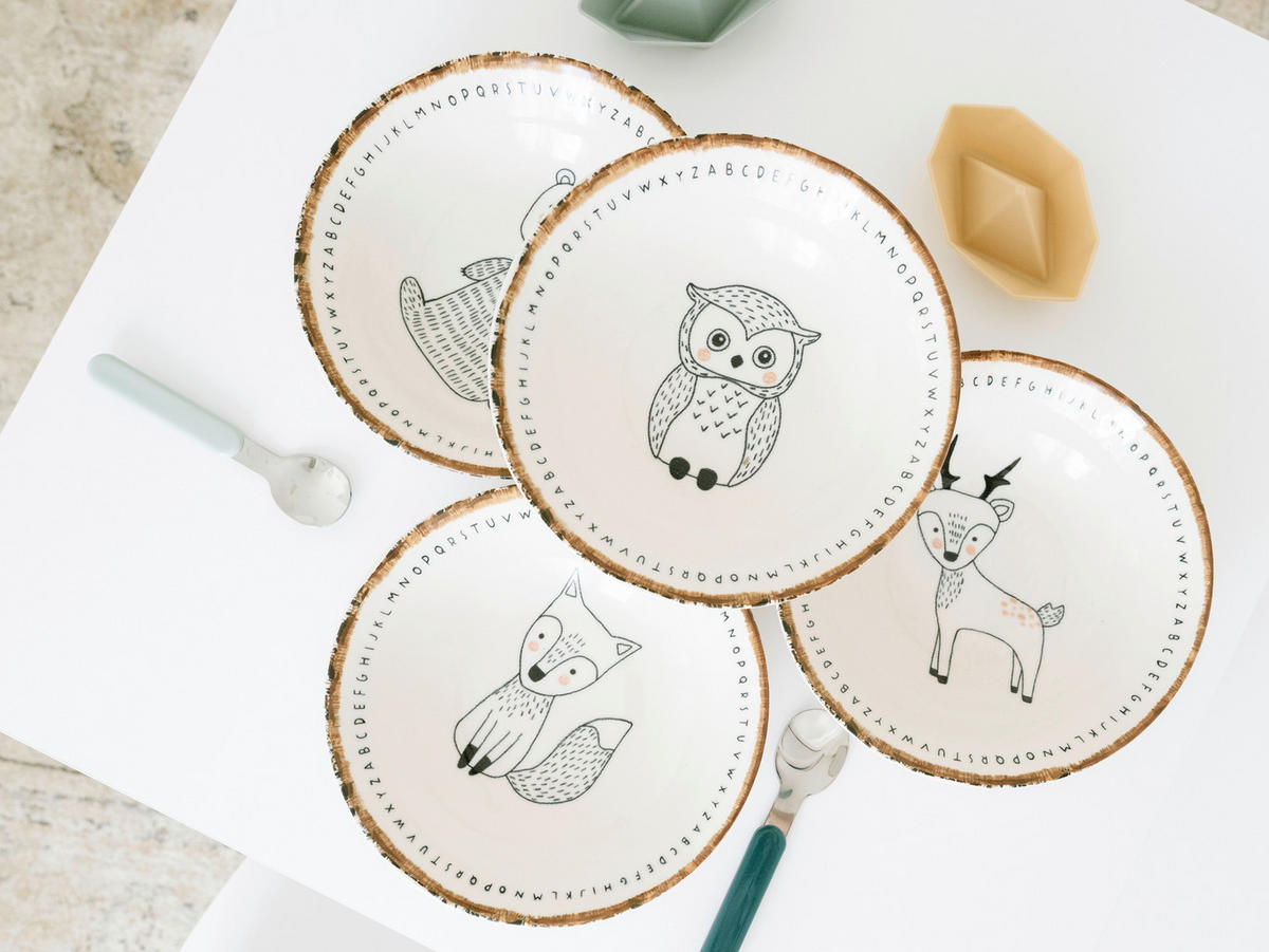 CreaTable Mehrzweckschalen Freunde des Waldes braun Steinzeug D: ca. 18,6 cm Freunde des Waldes - beige/braun (18,60cm) - CreaTable