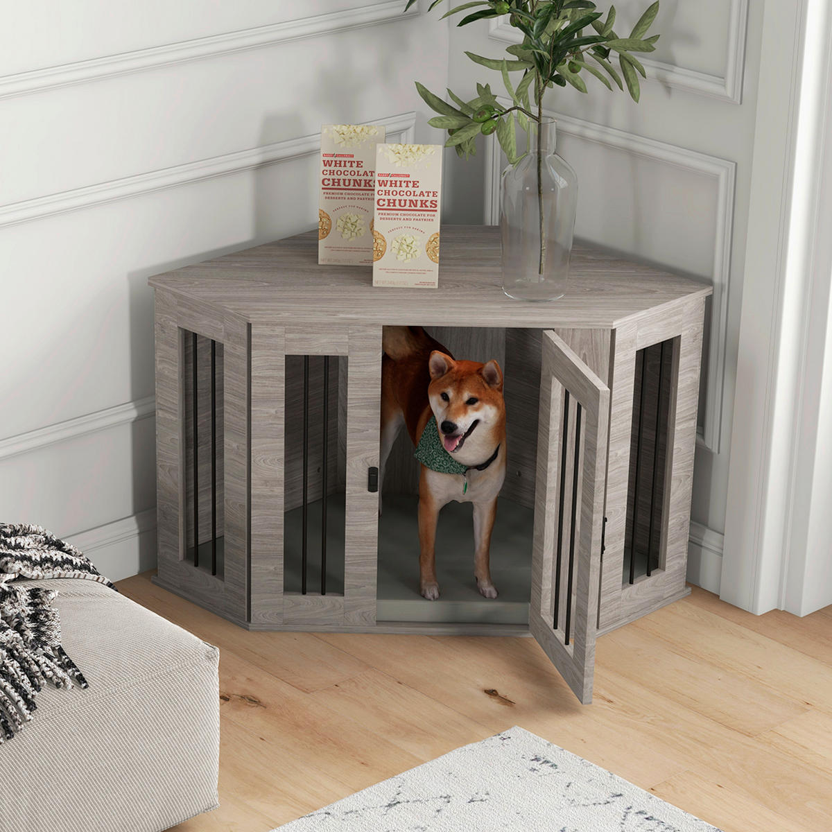 PawHut Hundekäfig walnuss Spanplatte B/H/L: ca. 55x63x104 cm Hundekäfig - walnuss (104,00/55,00/63,00cm) - PawHut