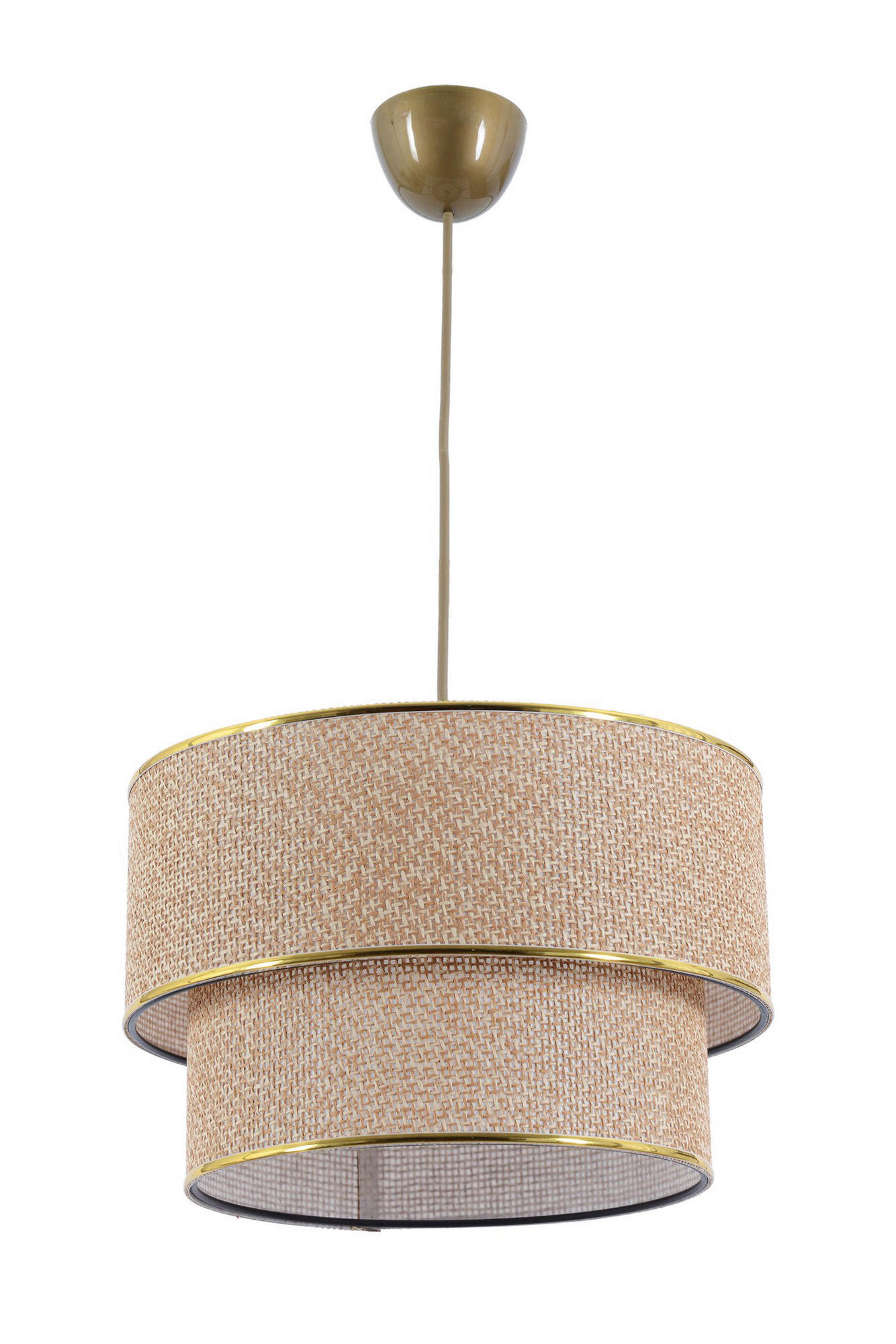 Opviq Pendelleuchte Coral ecru braun Metall Baumwolle B/H/T/L/D: ca. 30x70x30x30x30 cm E27 1 Brennstellen Coral - braun/ecru (30,00/30,00/70,00cm) - Opviq