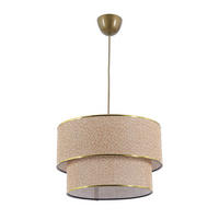 Opviq Pendelleuchte Coral ecru braun Metall Baumwolle B/H/T/L/D: ca. 30x70x30x30x30 cm E27 1 Brennstellen Coral - braun/ecru (30,00/30,00/70,00cm) - Opviq