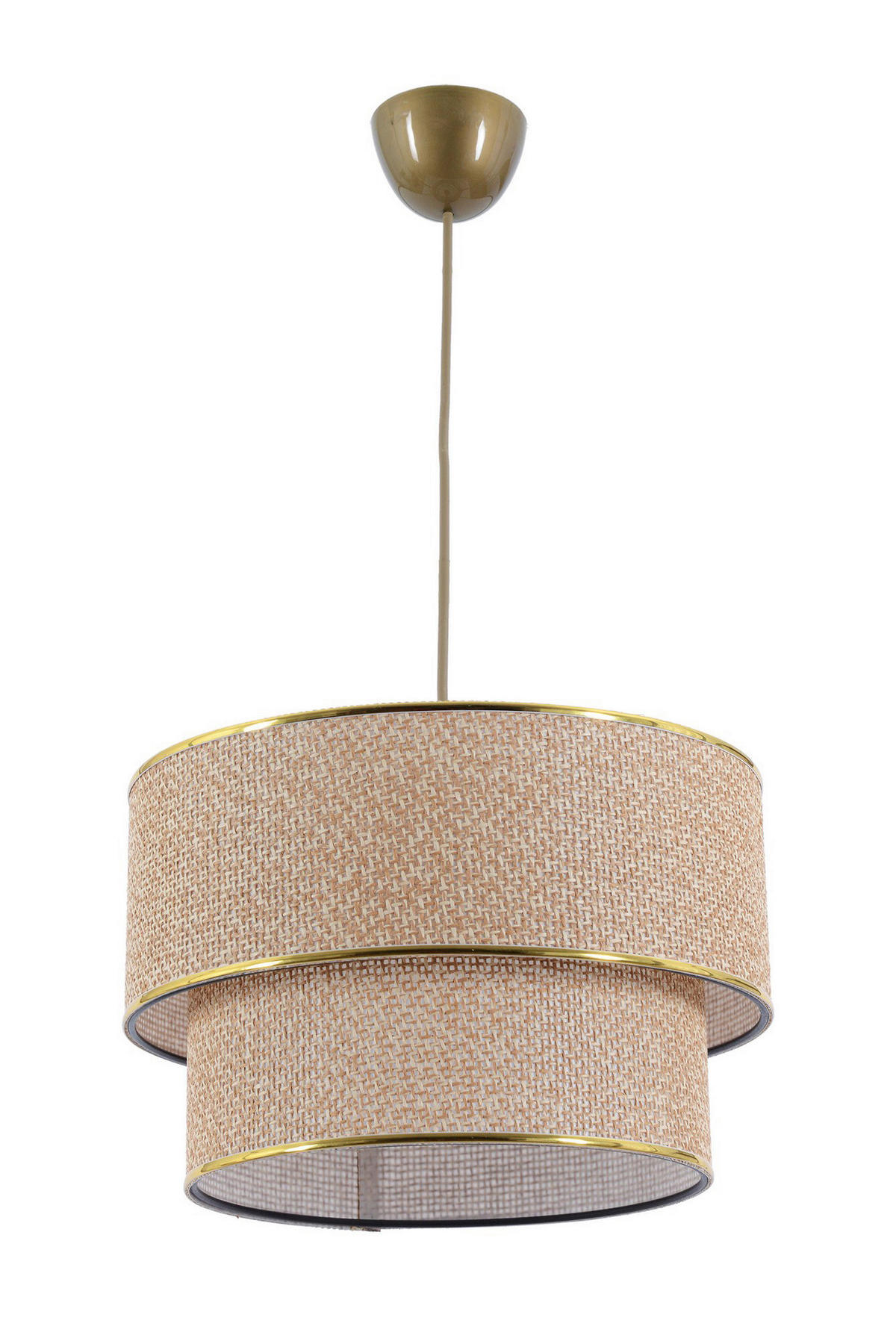 Opviq Pendelleuchte Coral ecru braun Metall Baumwolle B/H/T/L/D: ca. 30x70x30x30x30 cm E27 1 Brennstellen Coral - braun/ecru (30,00/30,00/70,00cm) - Opviq