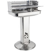 Grill Edelstahl B/H/L: ca. 38x88x58 cm Säulengrill - silber (58,00/38,00/88,00cm)