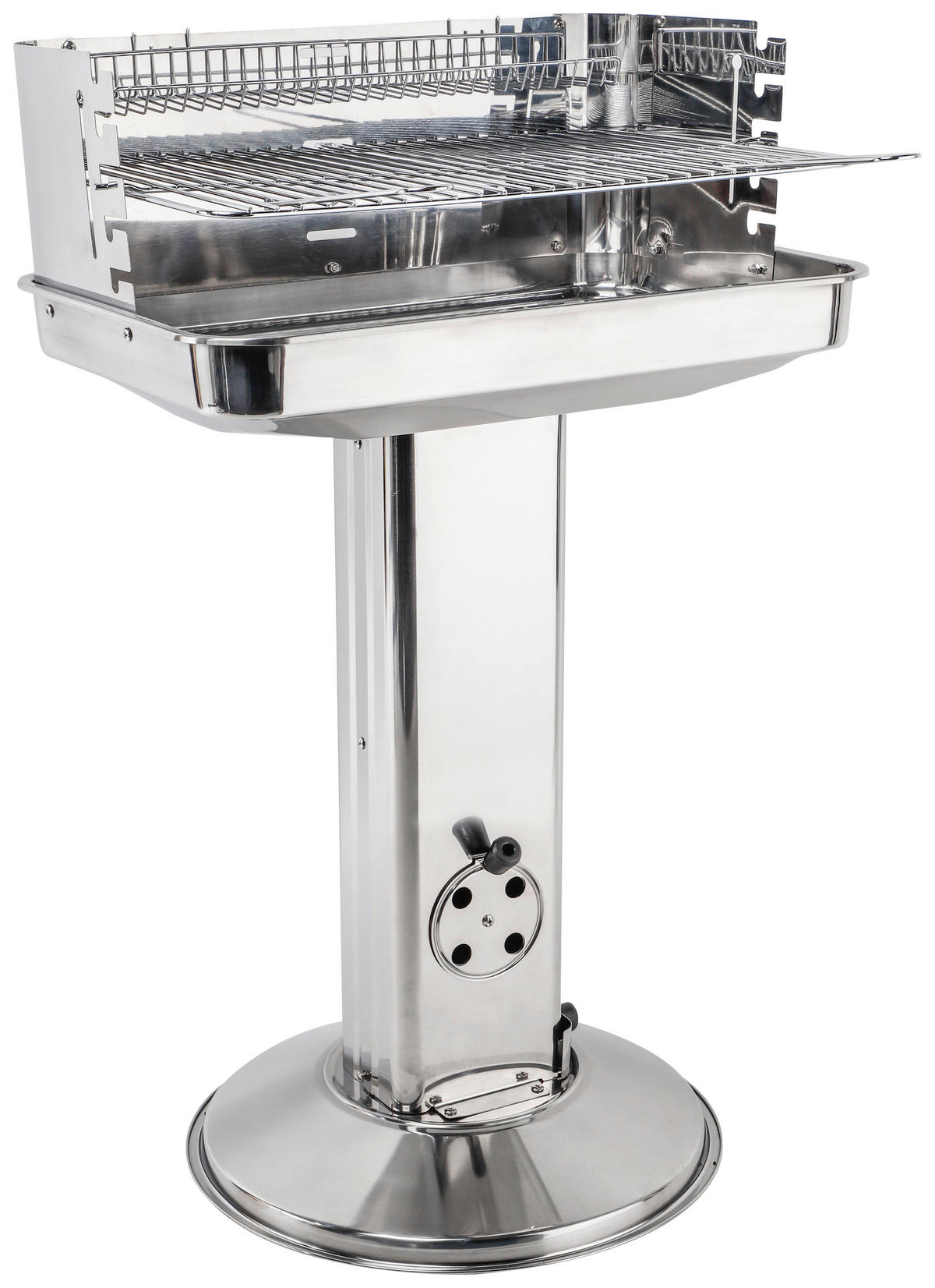 Grill Edelstahl B/H/L: ca. 38x88x58 cm Säulengrill - silber (58,00/38,00/88,00cm)