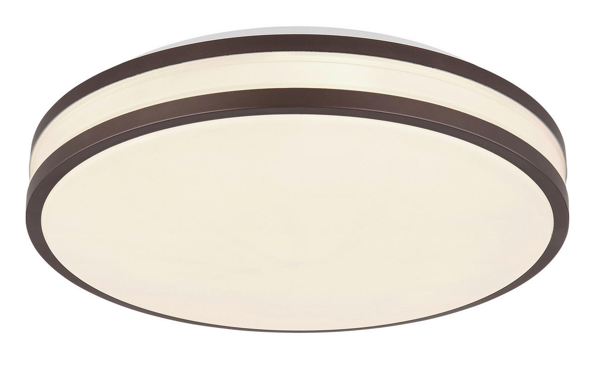 GLOBO LED-Deckenleuchte kaffee weiß Opal Metall Kunststoff H/D: ca. 7x34 cm BETHA - weiß/Opal (34,00/7,00cm) - GLOBO