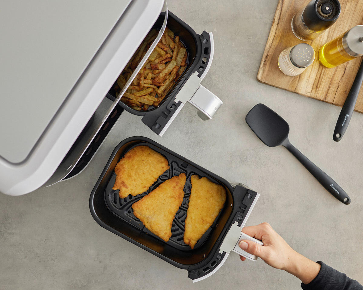 MASTERPRO Heißluftfritteuse ROCKET DUO 900 - weiß - MASTERPRO