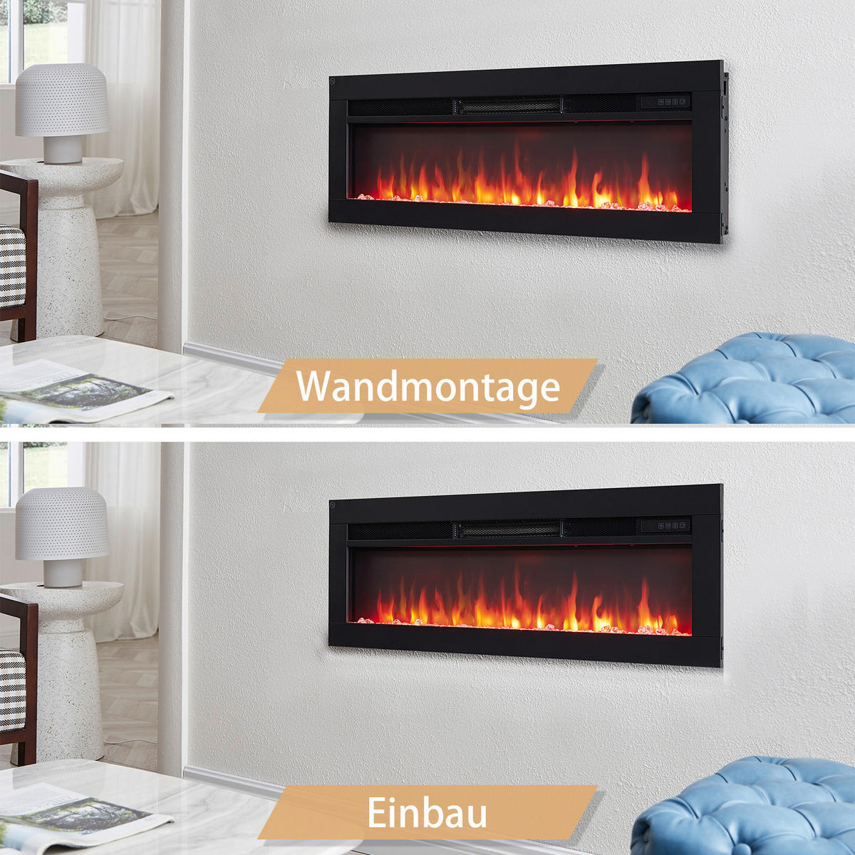 Balderia Elektrischer-Kamin Agnes 36 B/H/T: ca. 86x30,8x10,5 cm ca. 2000 W Elektrischer Kamin Agnes 36 - (86,00/30,80/10,50cm) - Balderia