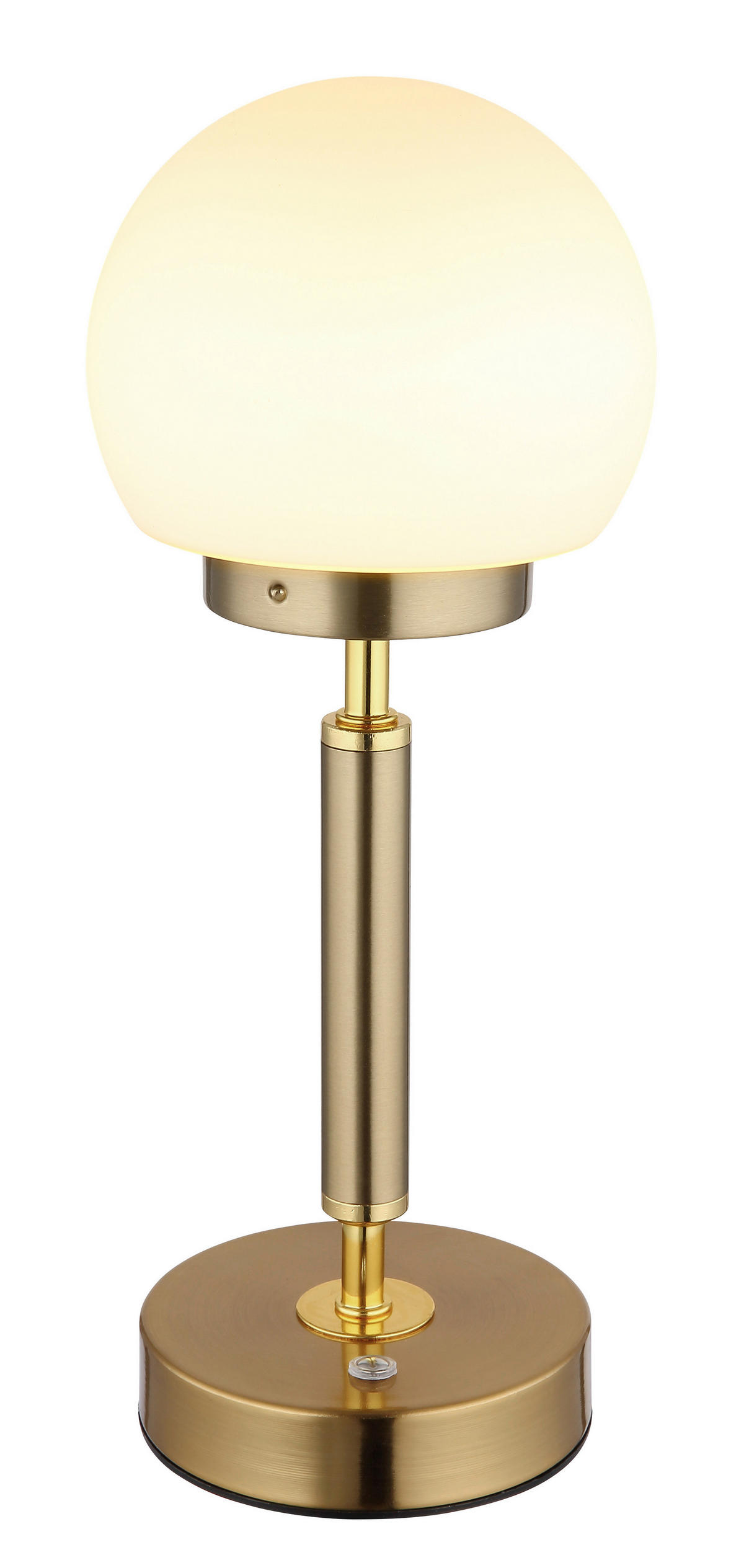 GLOBO LED-Tischleuchte Opal messing Glas Metall H/D: ca. 28,5x11,5 cm 1 Brennstellen HAKU - messing/Opal (11,50/28,50cm) - GLOBO