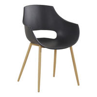 Stuhl Alice 100 2er schwarz Kunststoff B/H/T: ca. 59x85x58 cm Alice 100 2er - Eiche/schwarz (59,00/85,00/58,00cm) - 360 Living