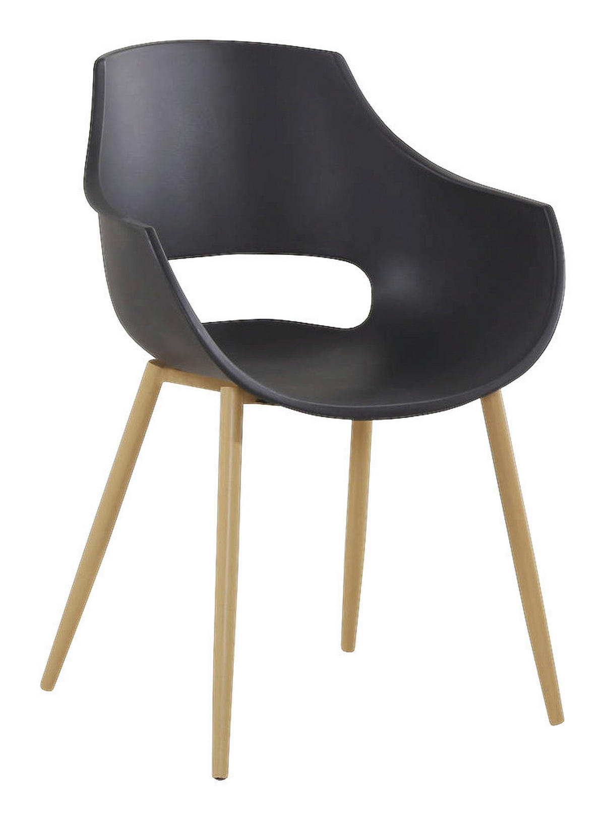 Stuhl Alice 100 2er schwarz Kunststoff B/H/T: ca. 59x85x58 cm Alice 100 2er - Eiche/schwarz (59,00/85,00/58,00cm) - 360 Living