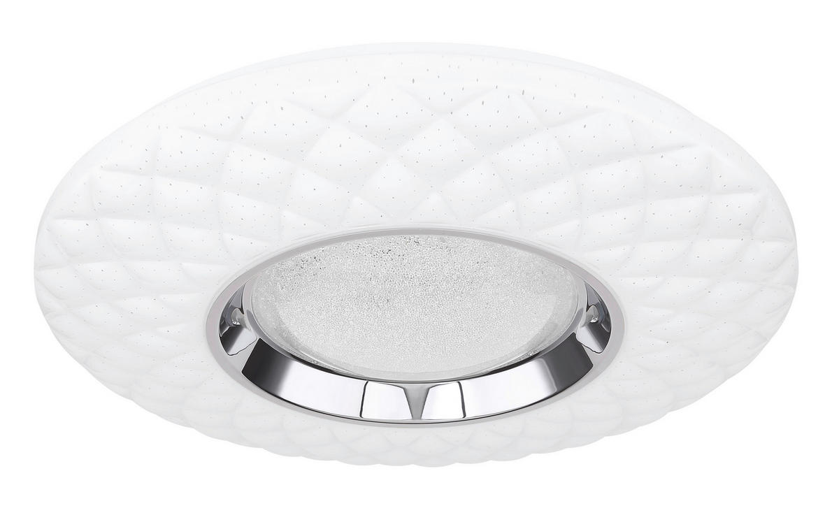 GLOBO Smarte Deckenleuchte 48006FSH-30 weiß klar Opal Chrom Acryl Metall H/D: ca. 7x49 cm Smartlight-Deckenleuchte_Magnifique - klar/weiß (49,00/7,00cm) - GLOBO