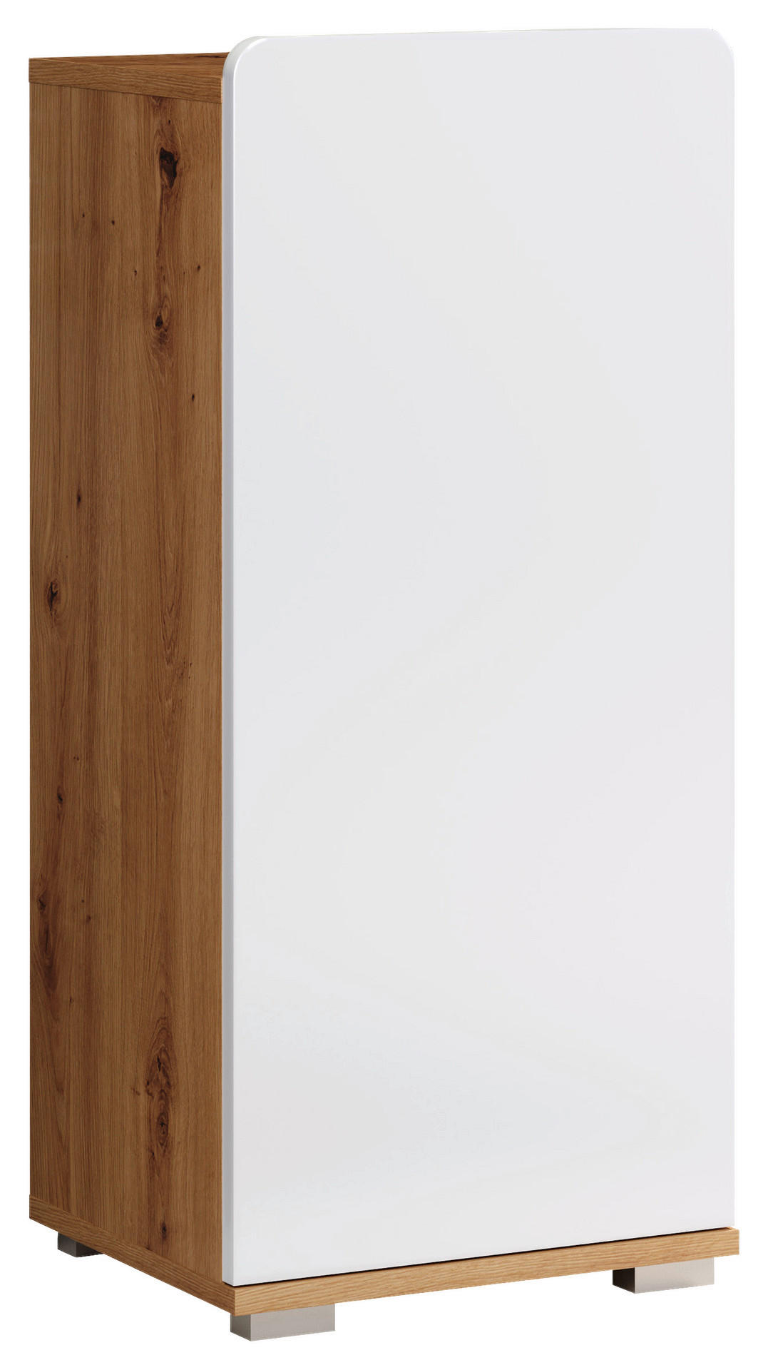 Stauraumelement Ciara weiß Hochglanz Eiche Artisan Nachbildung B/H/T: ca. 37x82x31 cm Ciara - Eiche/weiß (37,00/82,00/31,00cm) - Trendteam